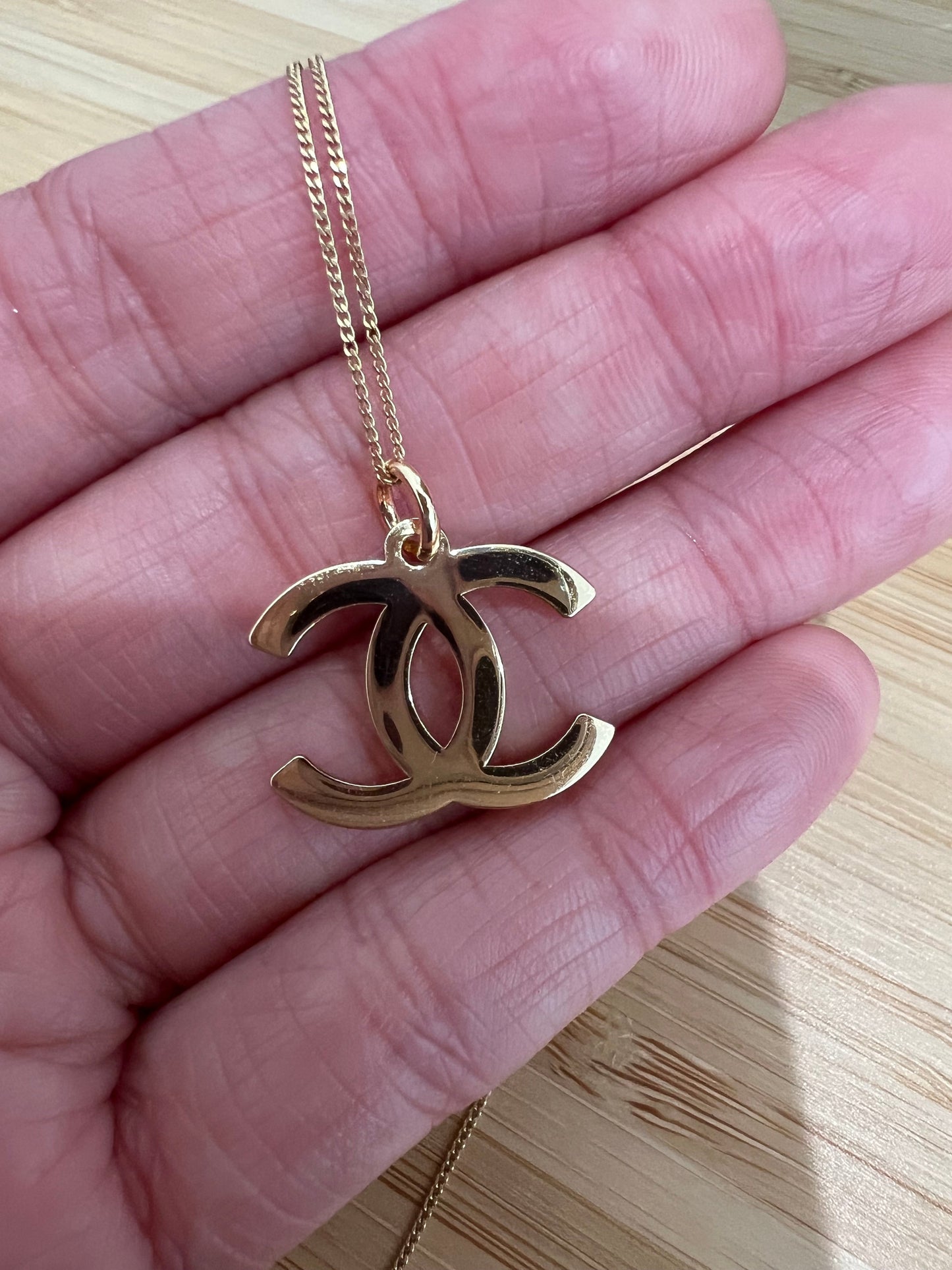 Upcycled Chanel CC charm necklace