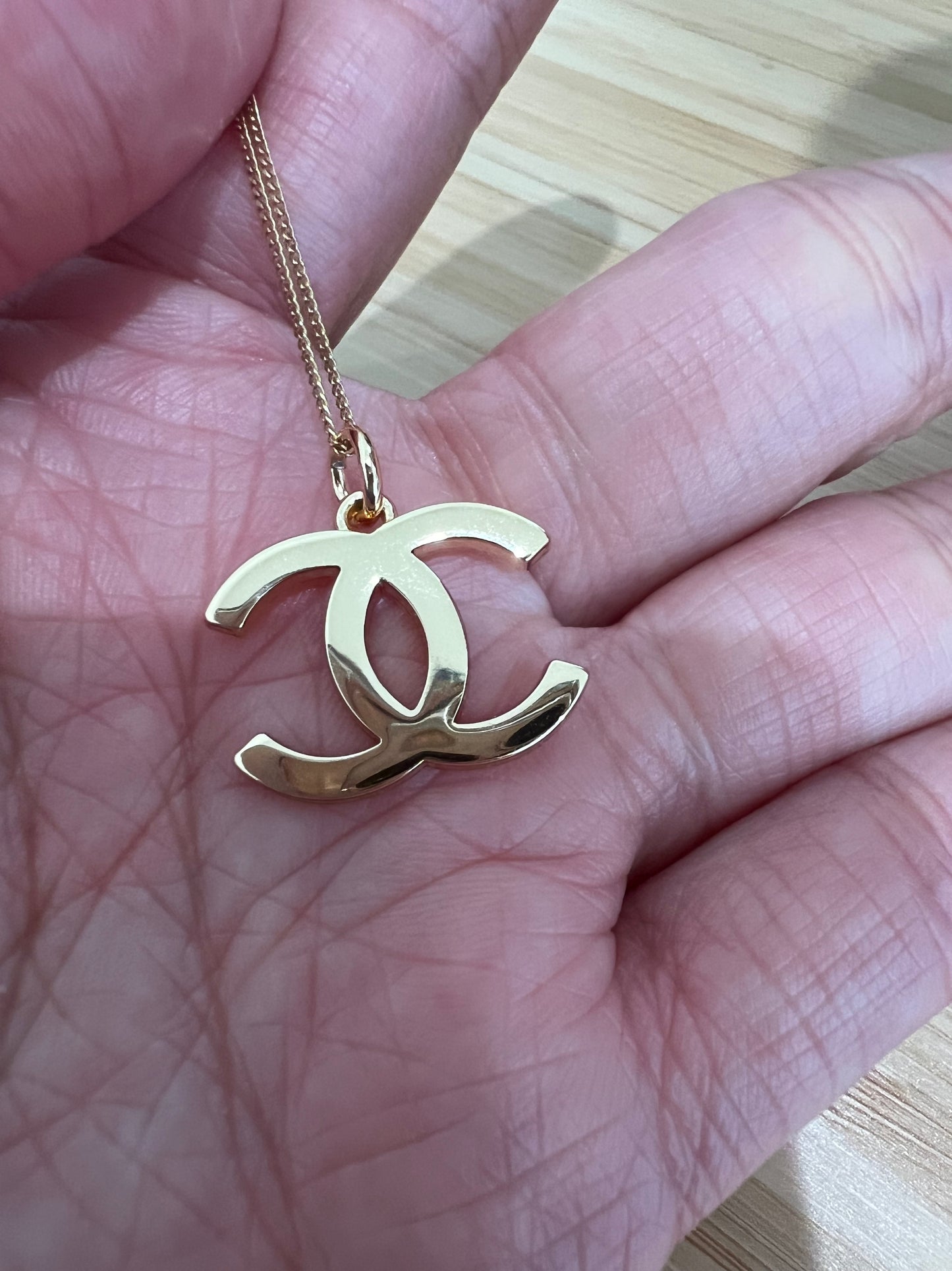 Upcycled Chanel CC charm necklace