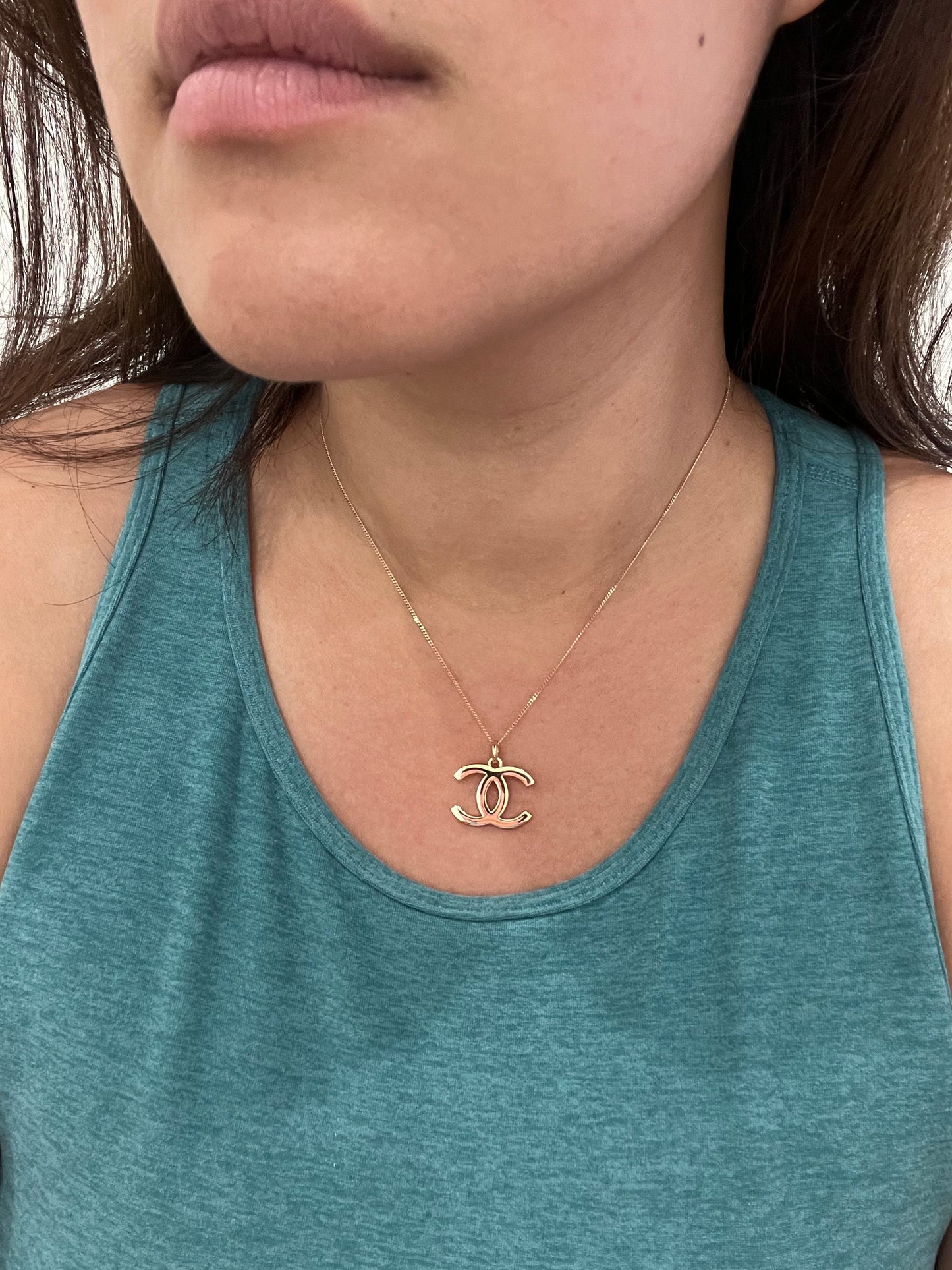 Upcycled Chanel CC charm necklace