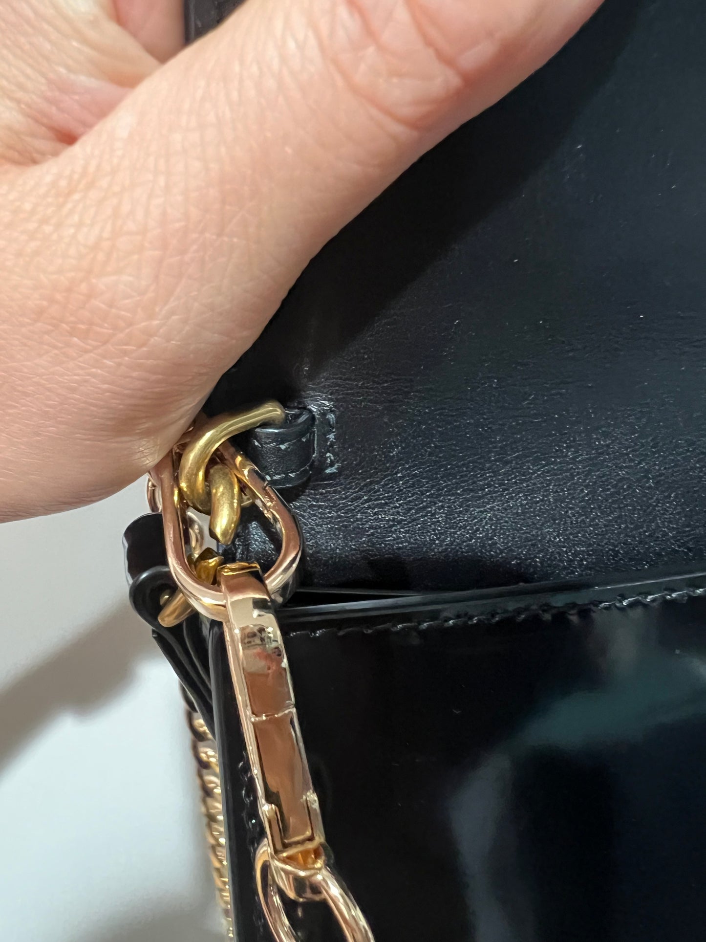 YSL Flap Two Tone Napa Pouch Wristlet