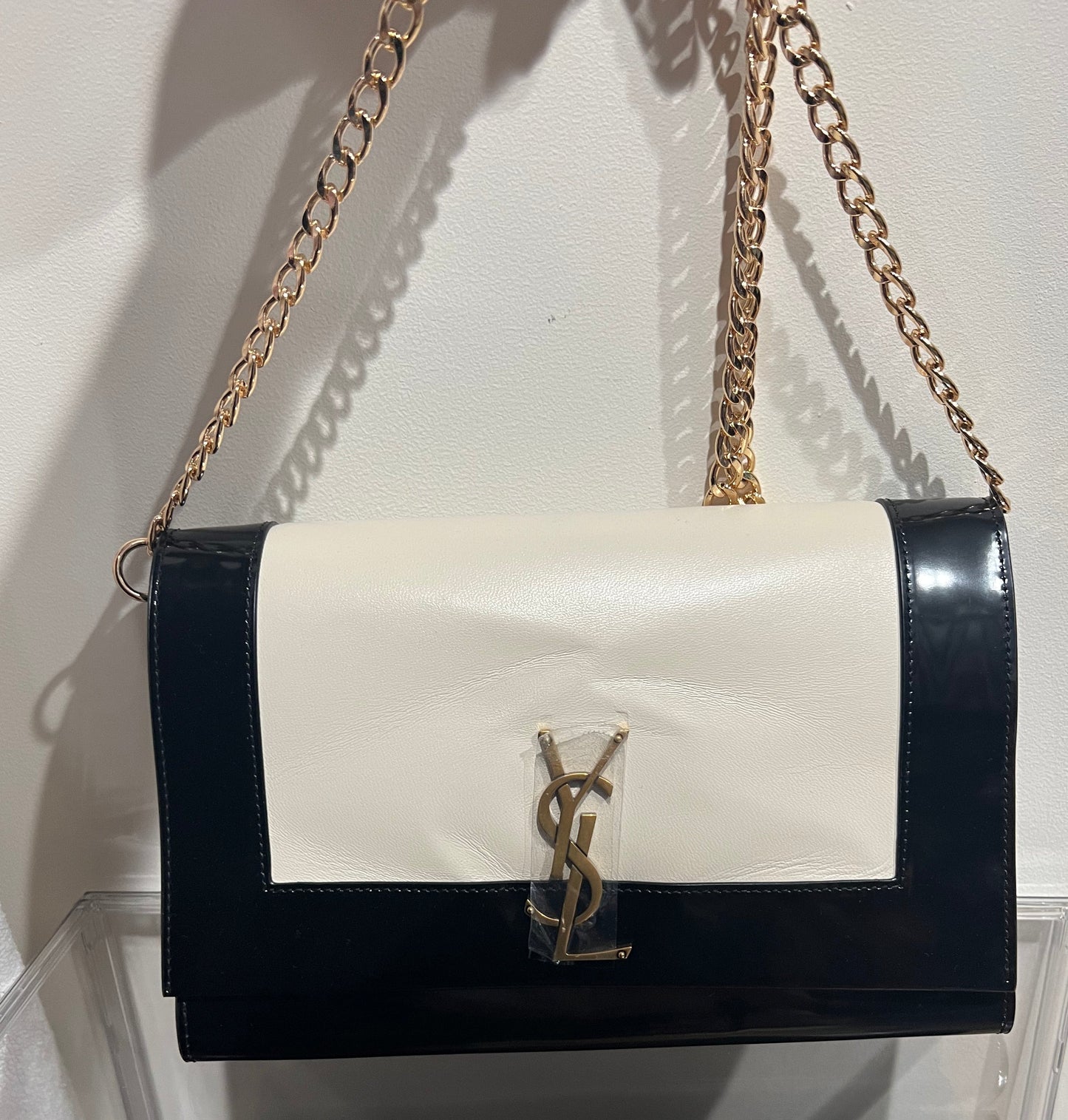 YSL Flap Two Tone Napa Pouch Wristlet