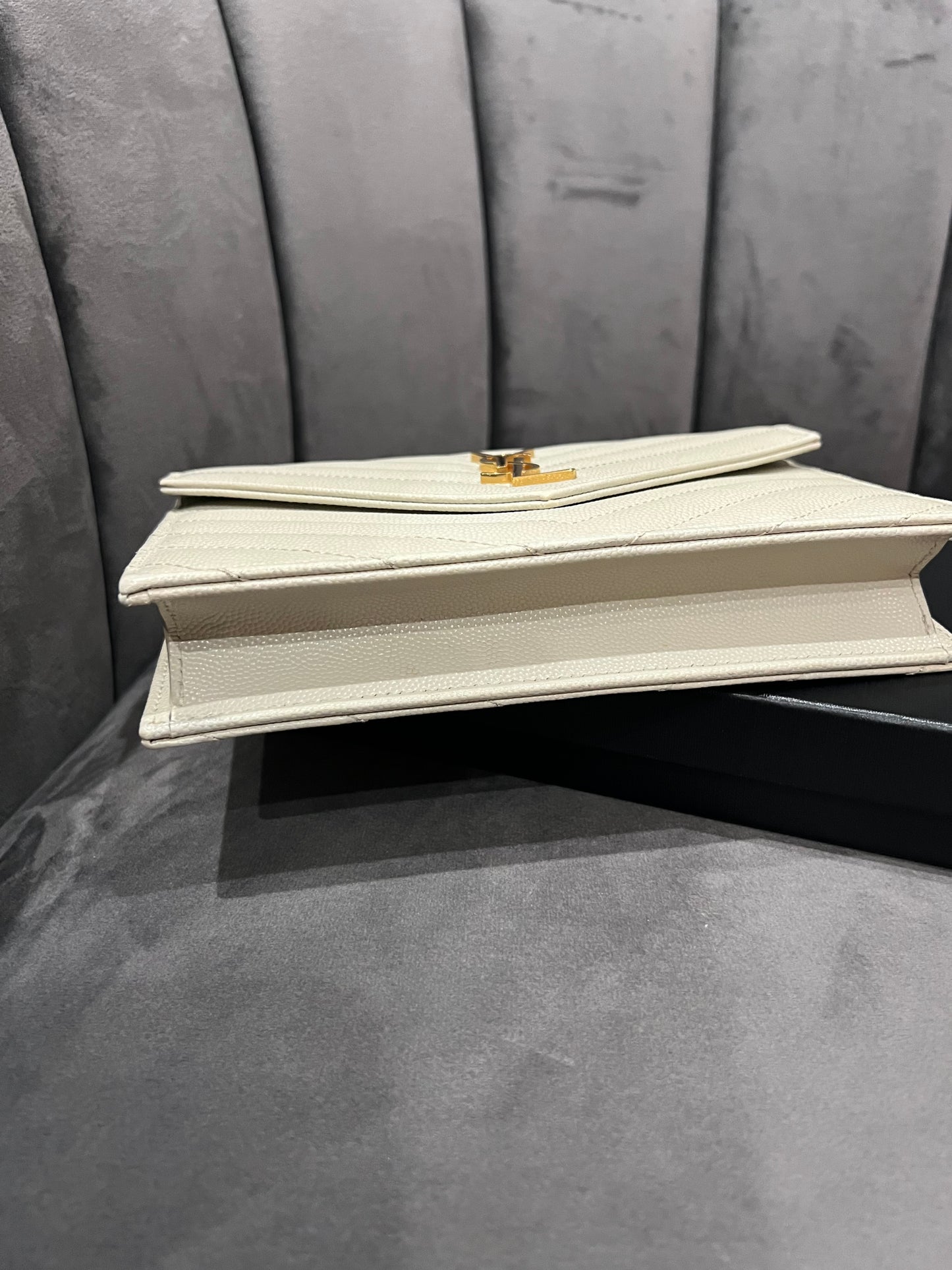 Yves Saint Laurent Cassandre Matelasse Envelope Chain Wallet