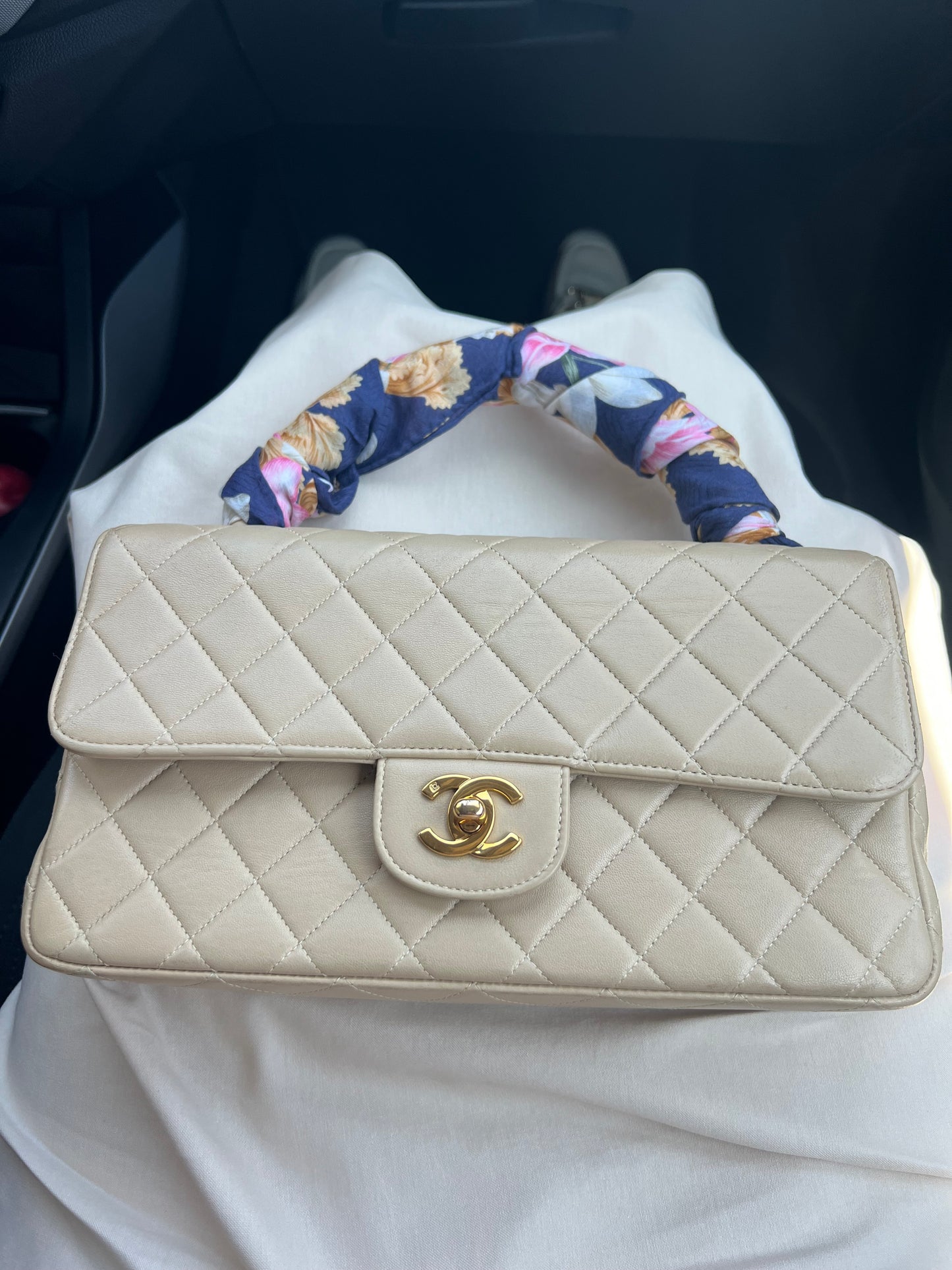 Rare Vintage Chanel Kelly top handle bag 24k Gold Hardware