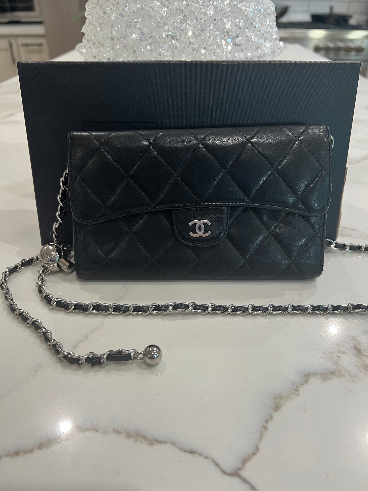 Chanel timeless flap wallet on chain