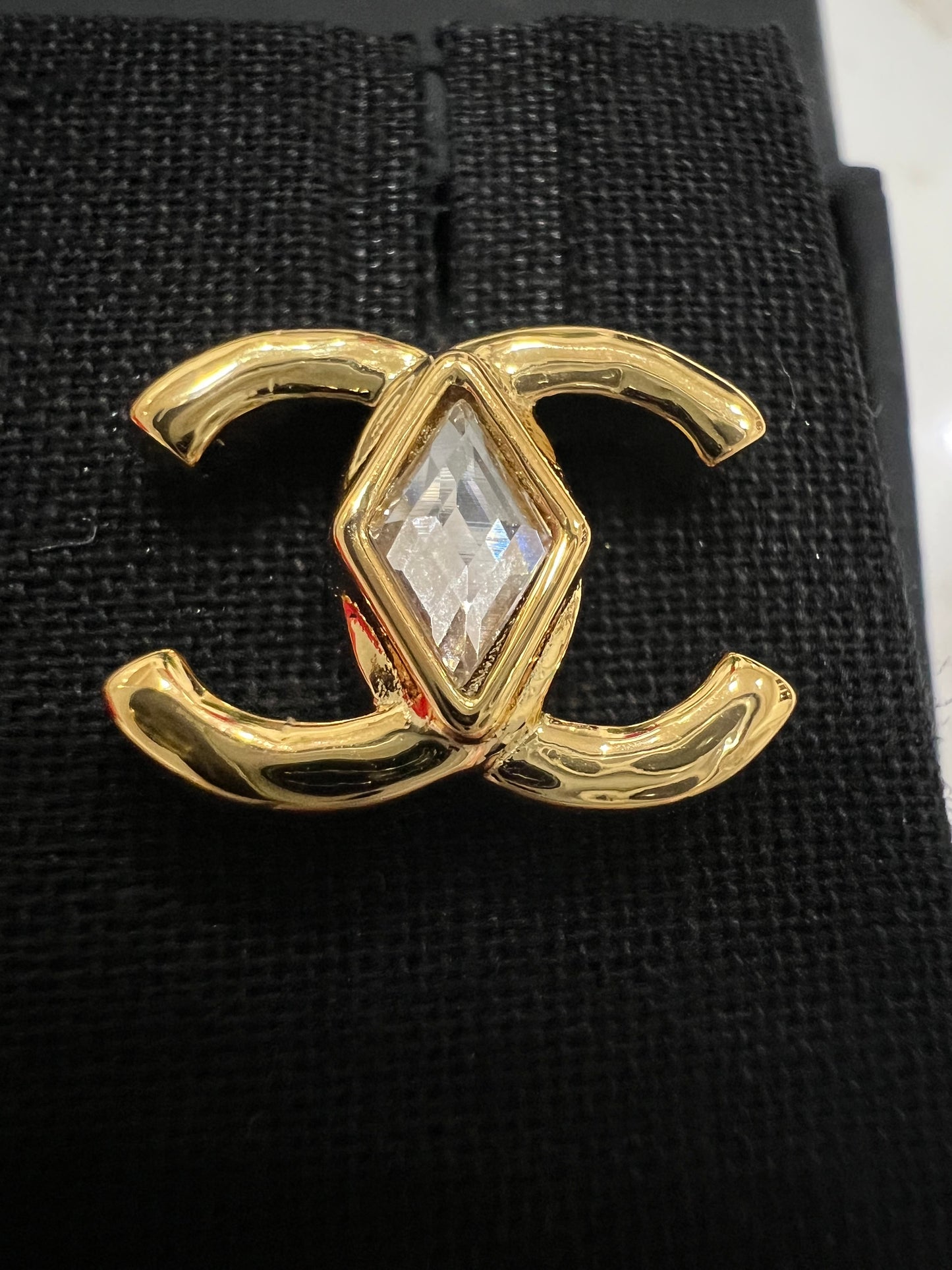 23C Chanel crystal CC earrings