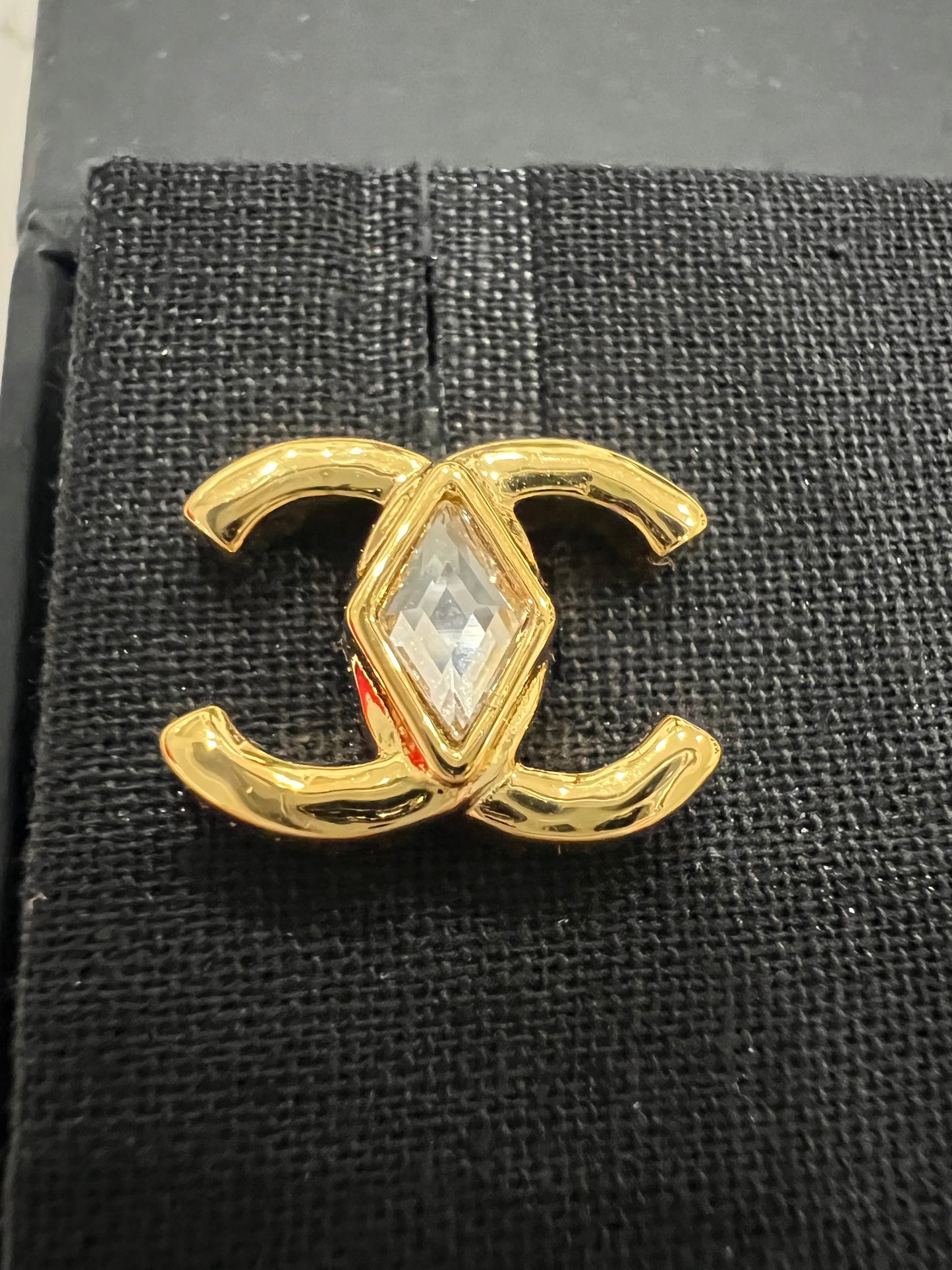 23C Chanel crystal CC earrings