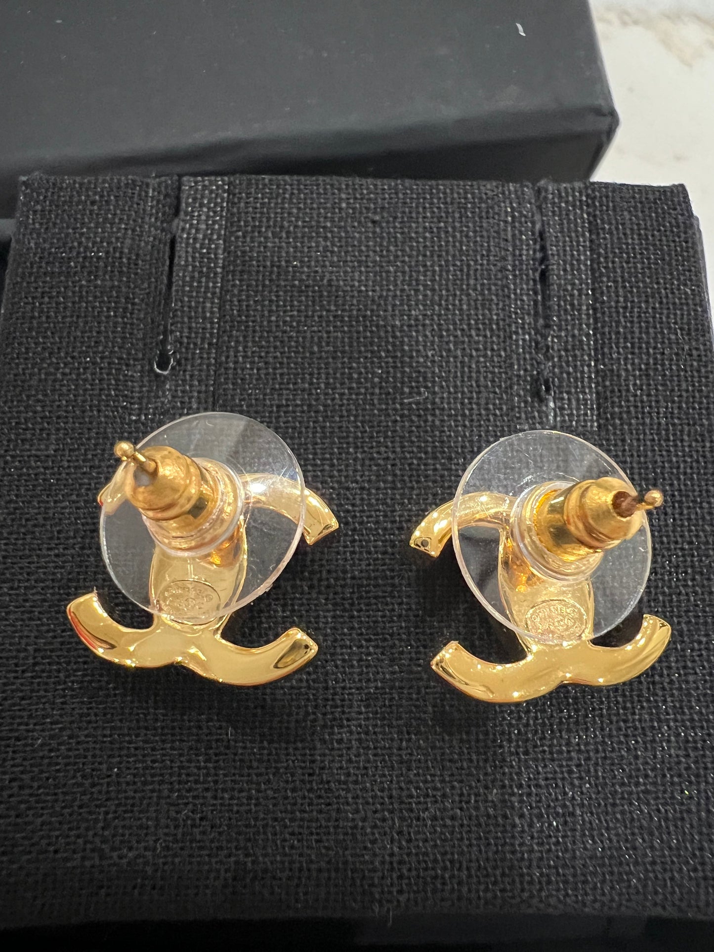 23C Chanel crystal CC earrings