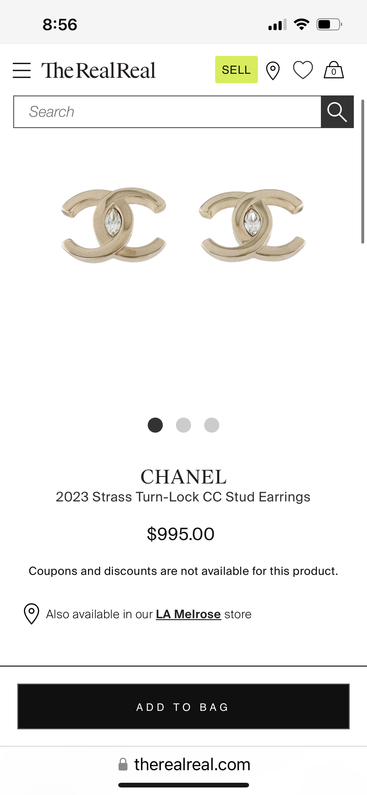 23C Chanel crystal CC earrings