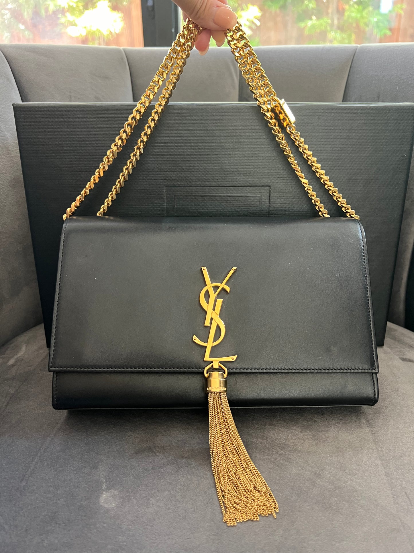 Yves Saint Laurent Medium Classic Monogram Kate Tassel Bag