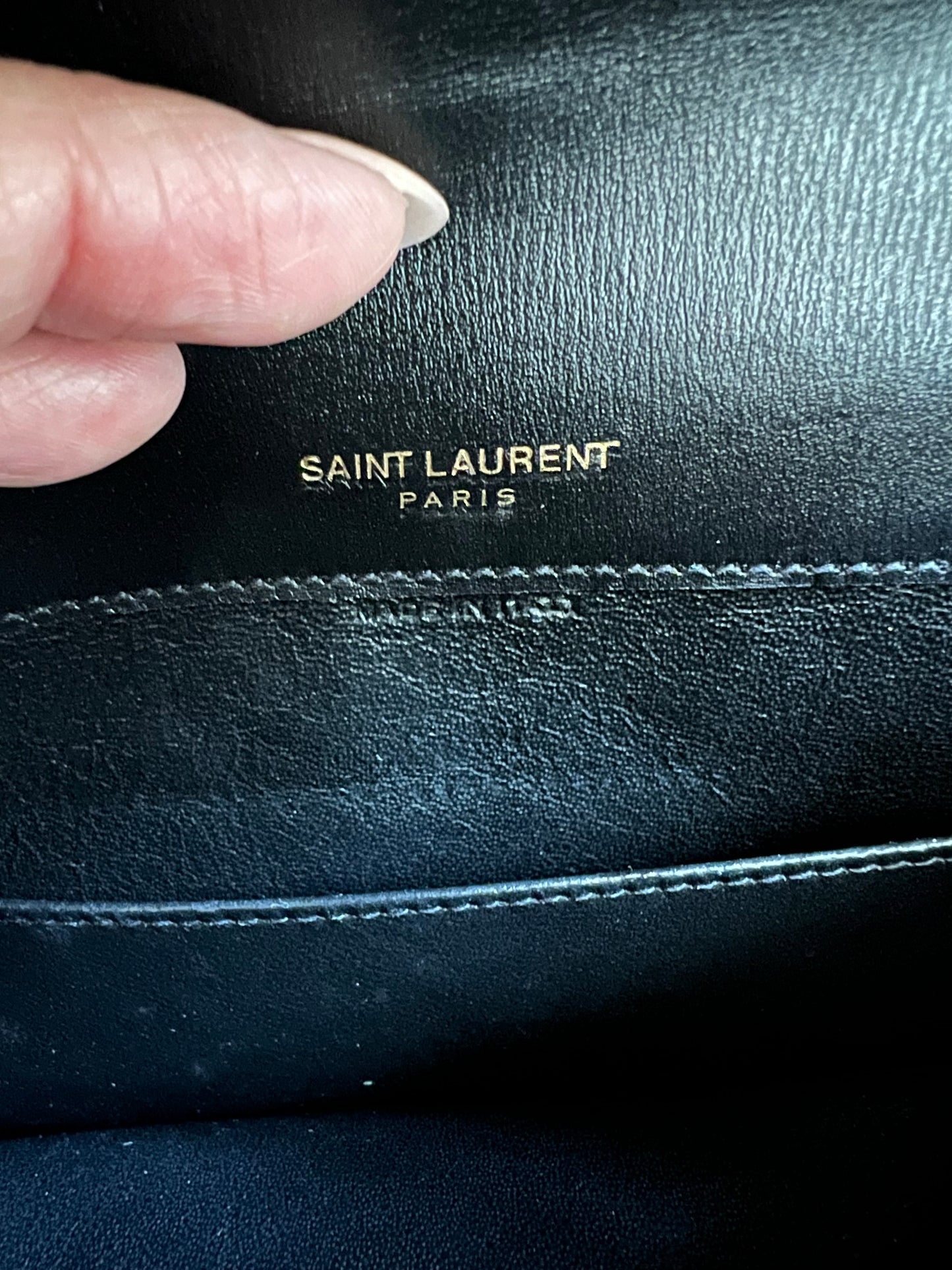 SAINT LAURENT Monogram Sulpice Double Flap clutch on chain