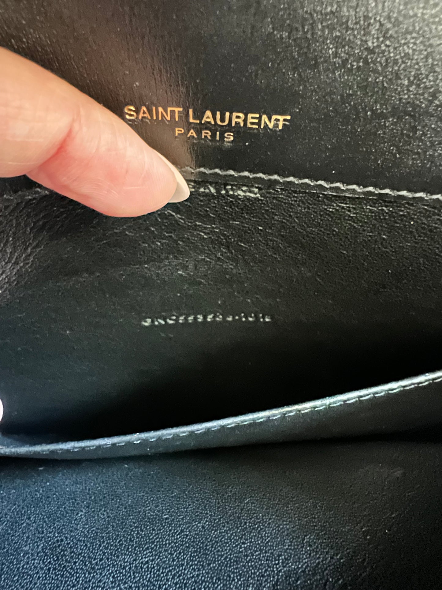 SAINT LAURENT Monogram Sulpice Double Flap clutch on chain