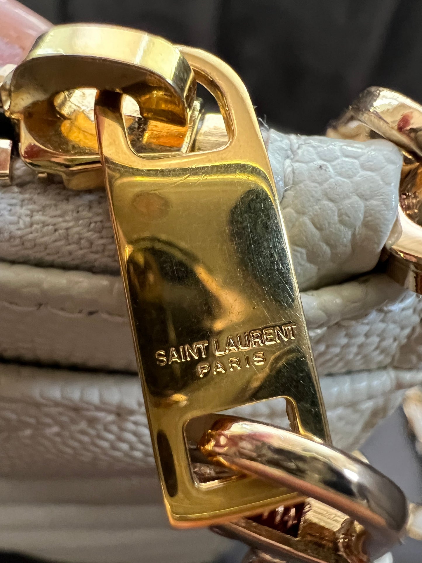 Yves Saint Laurent monogram white clutch & crossbody
