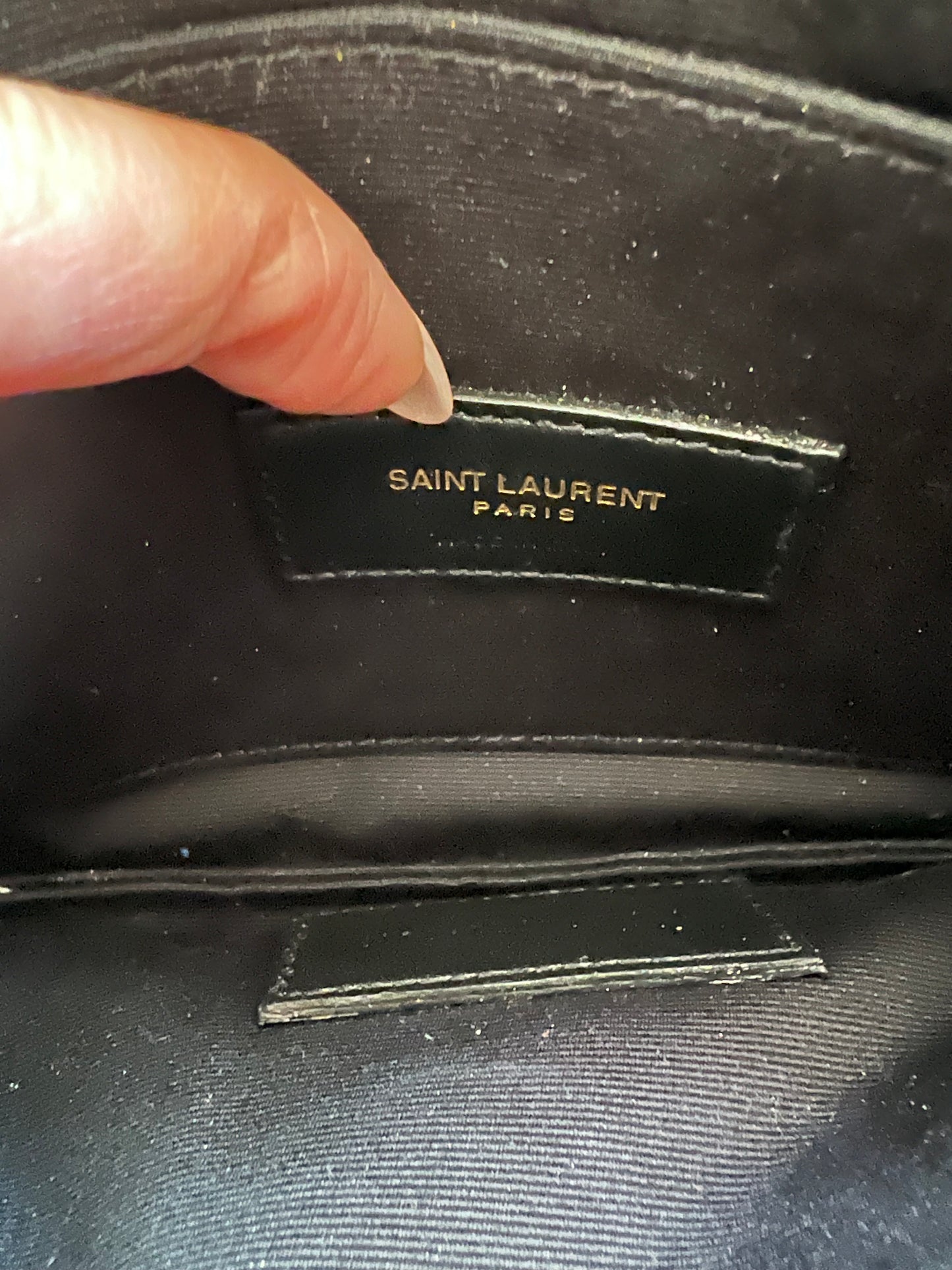 Yves Saint Laurent monogram white clutch & crossbody