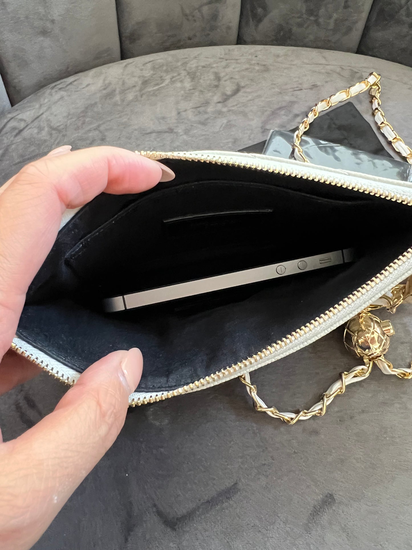 Yves Saint Laurent monogram white clutch & crossbody
