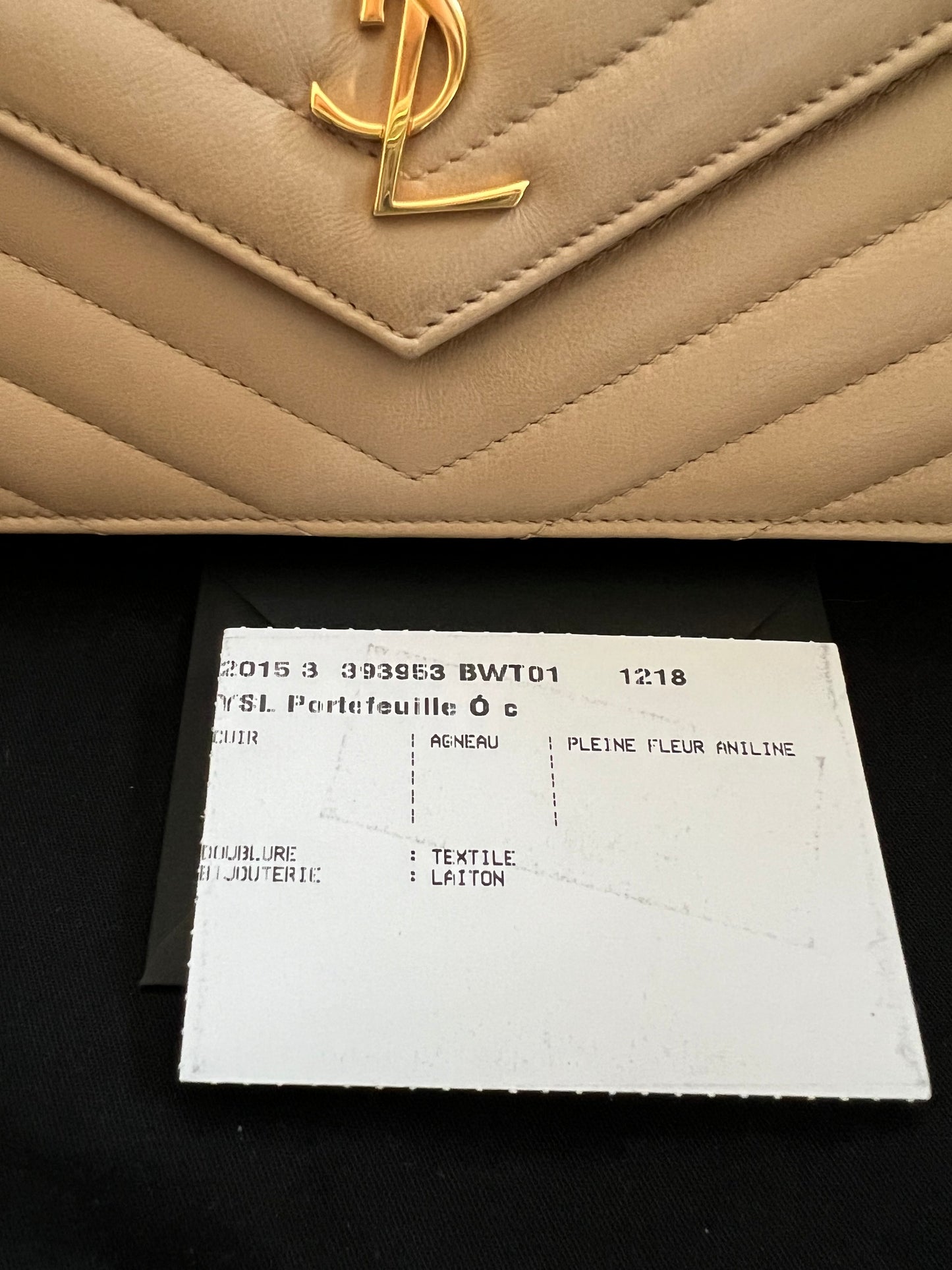 Yves Saint Laurent Cassandre beige envelope flap crossbody bag