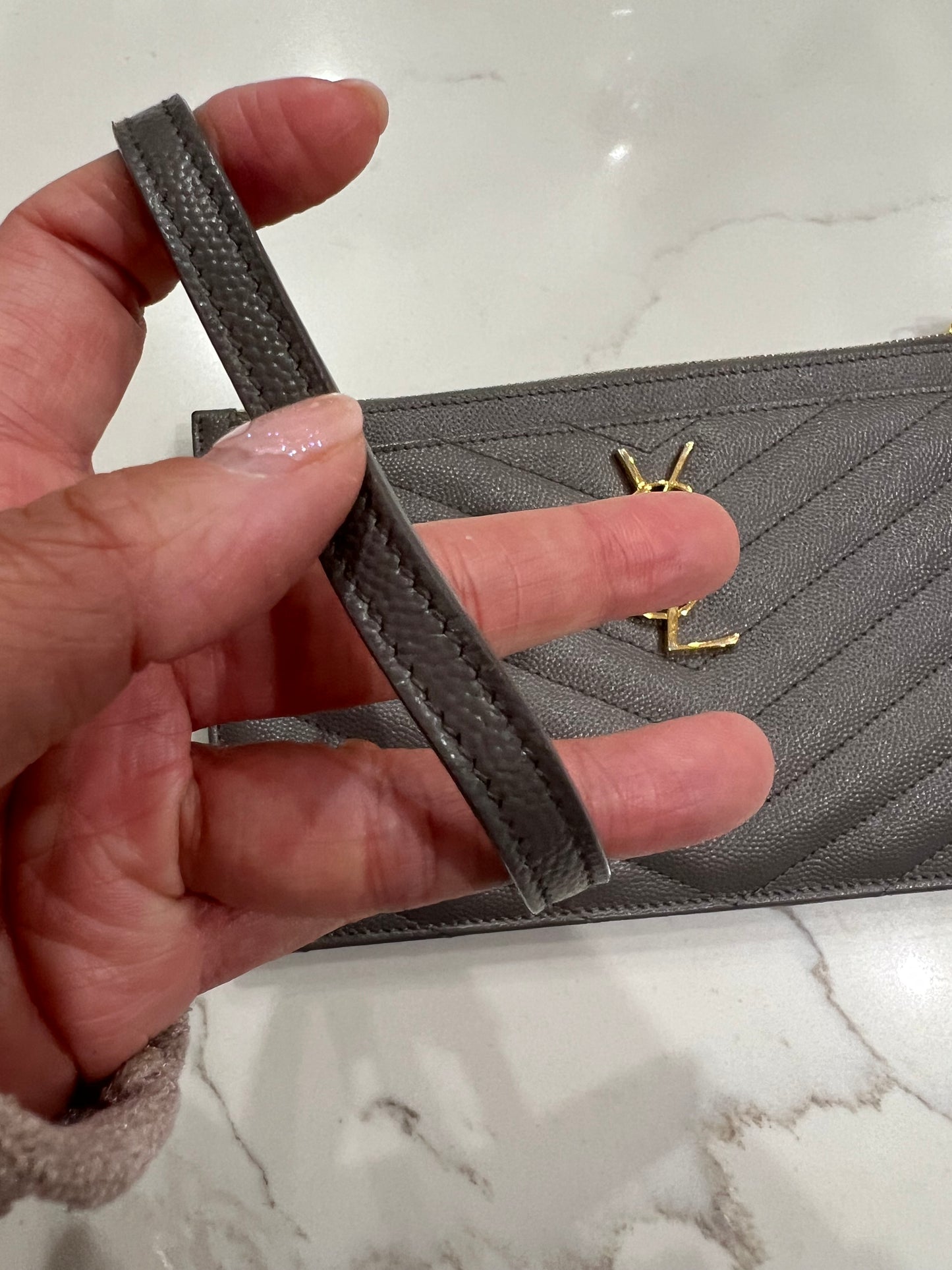 Yves Saint Laurent monogram matelasse wristlet