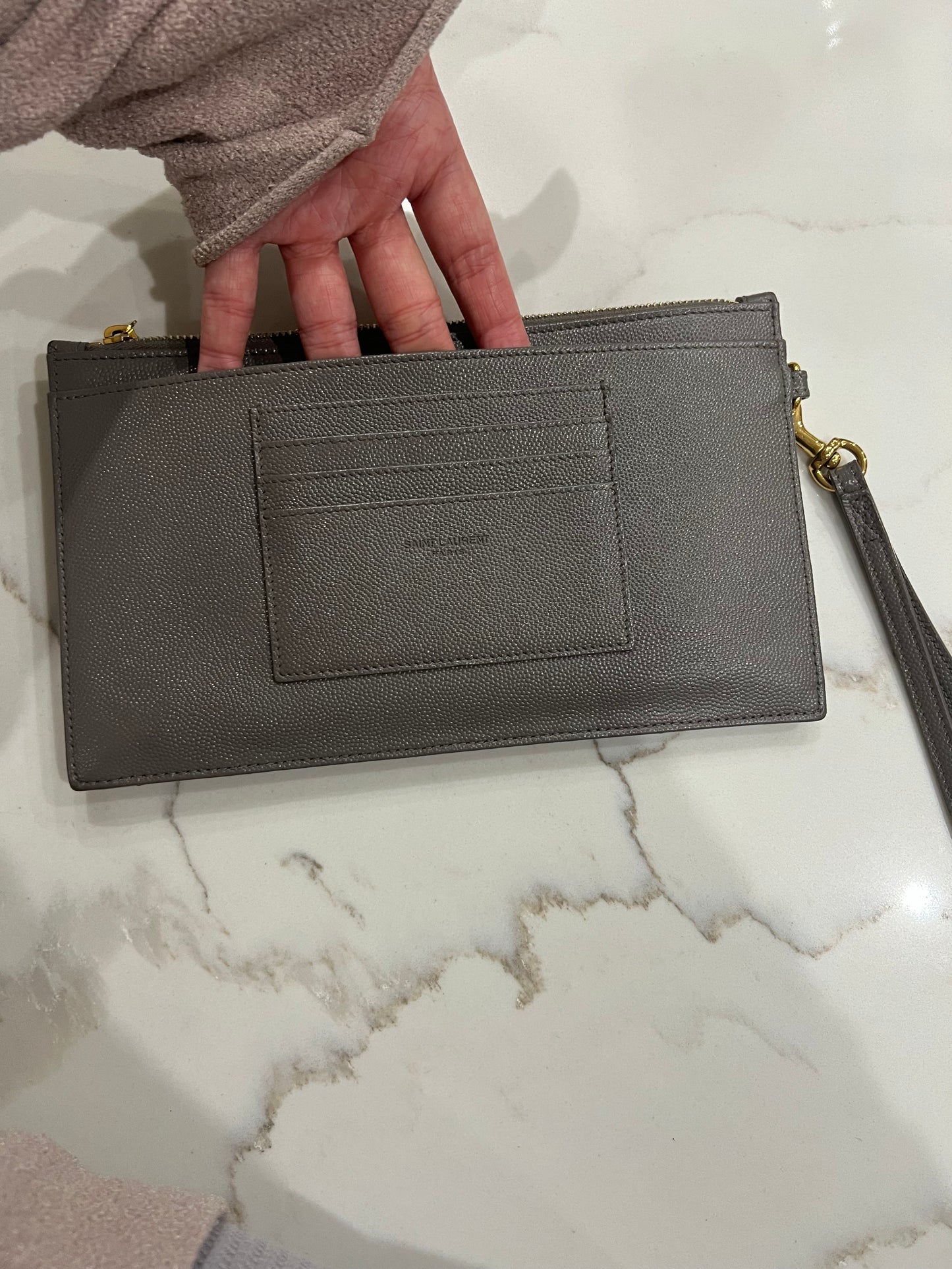 Yves Saint Laurent monogram matelasse wristlet