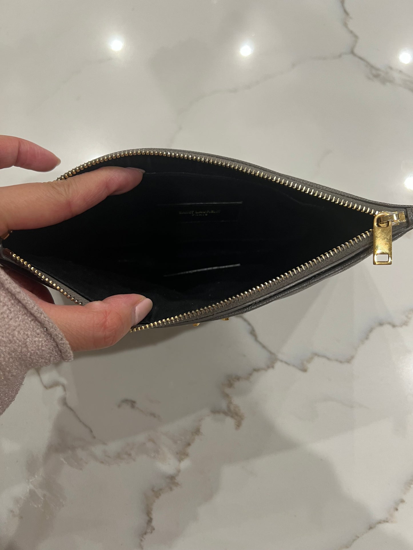 Yves Saint Laurent monogram matelasse wristlet