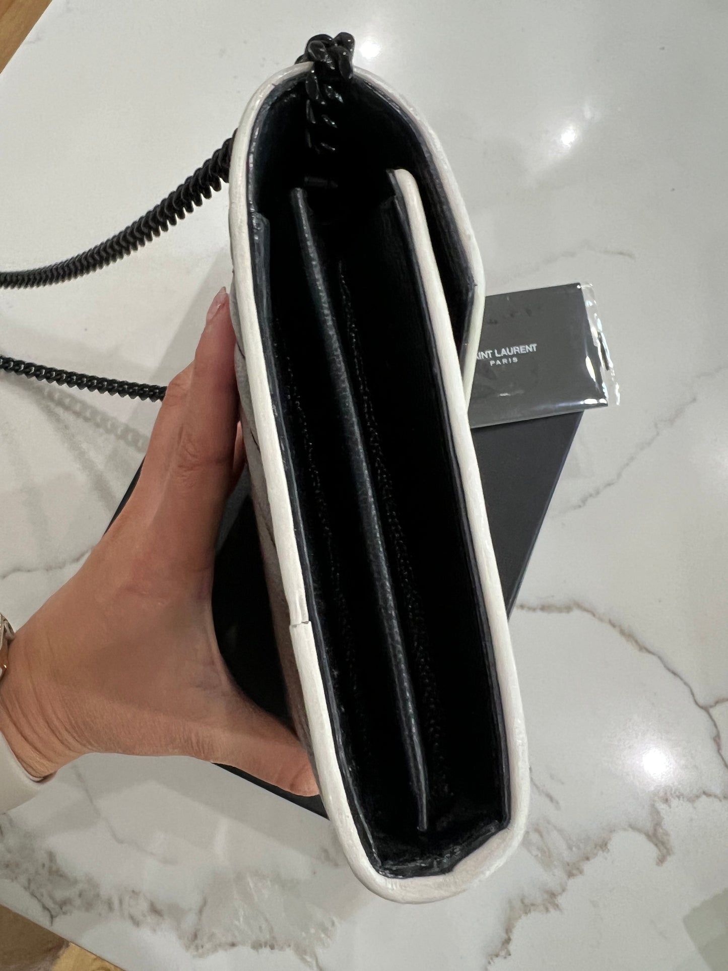 Monogramme Large YSL Grain de Poudre Wallet on Chain