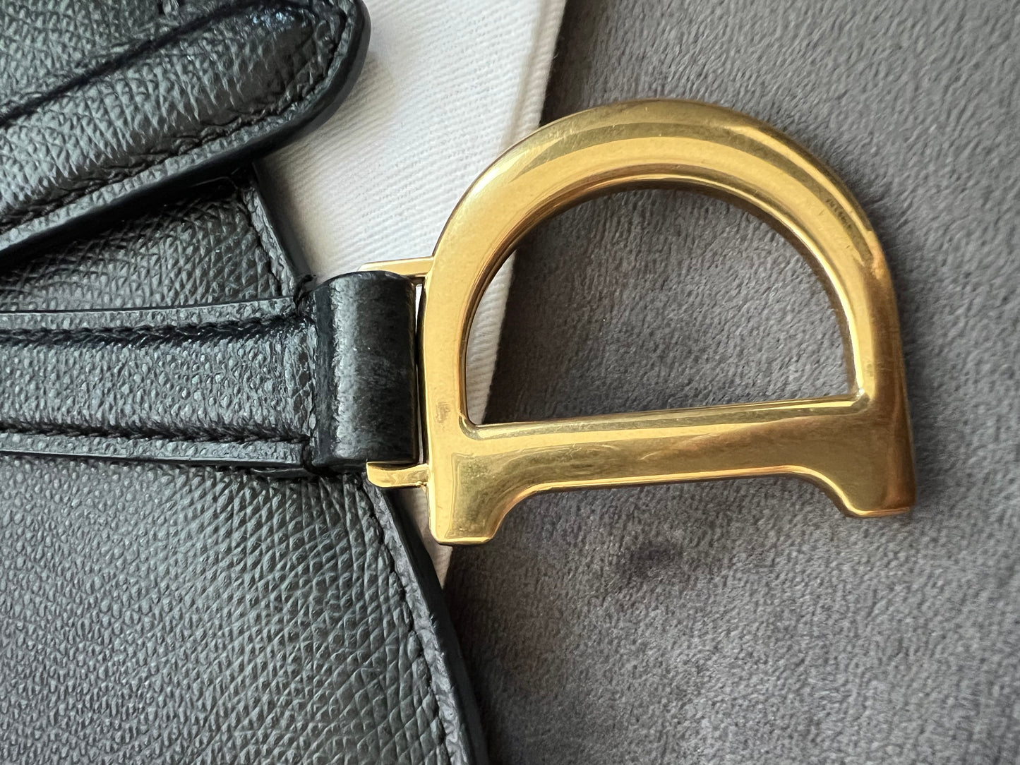 Christian Dior saddle belt bag & shoulder bag black grained