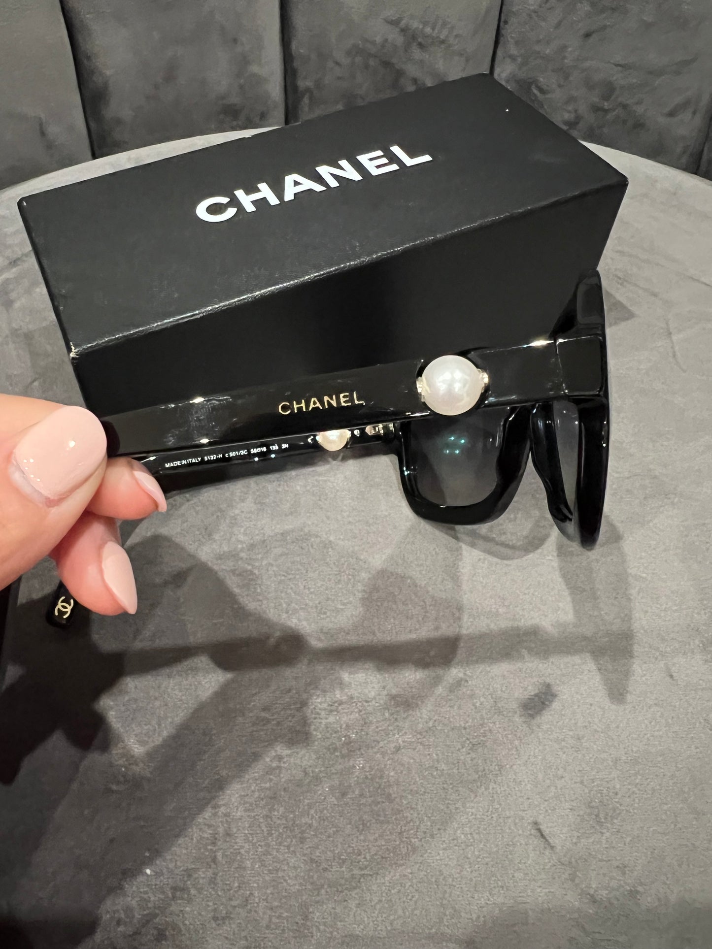 Chanel Pearl Sunglasses 5132-H Black
