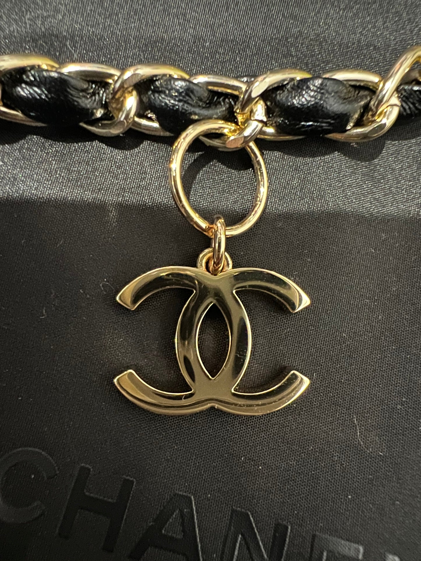 Upcycled Chanel CC charm choker