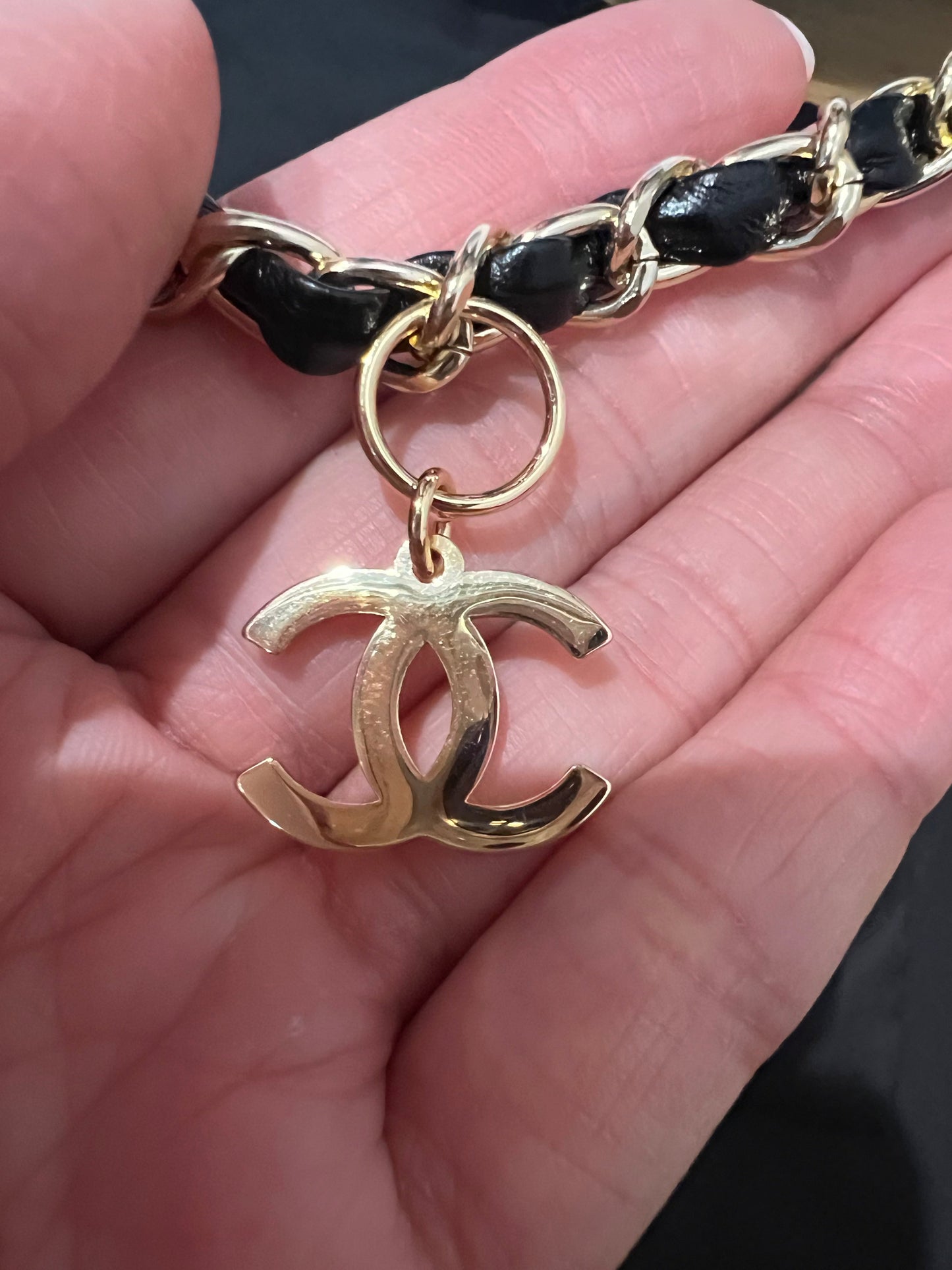 Upcycled Chanel CC charm choker