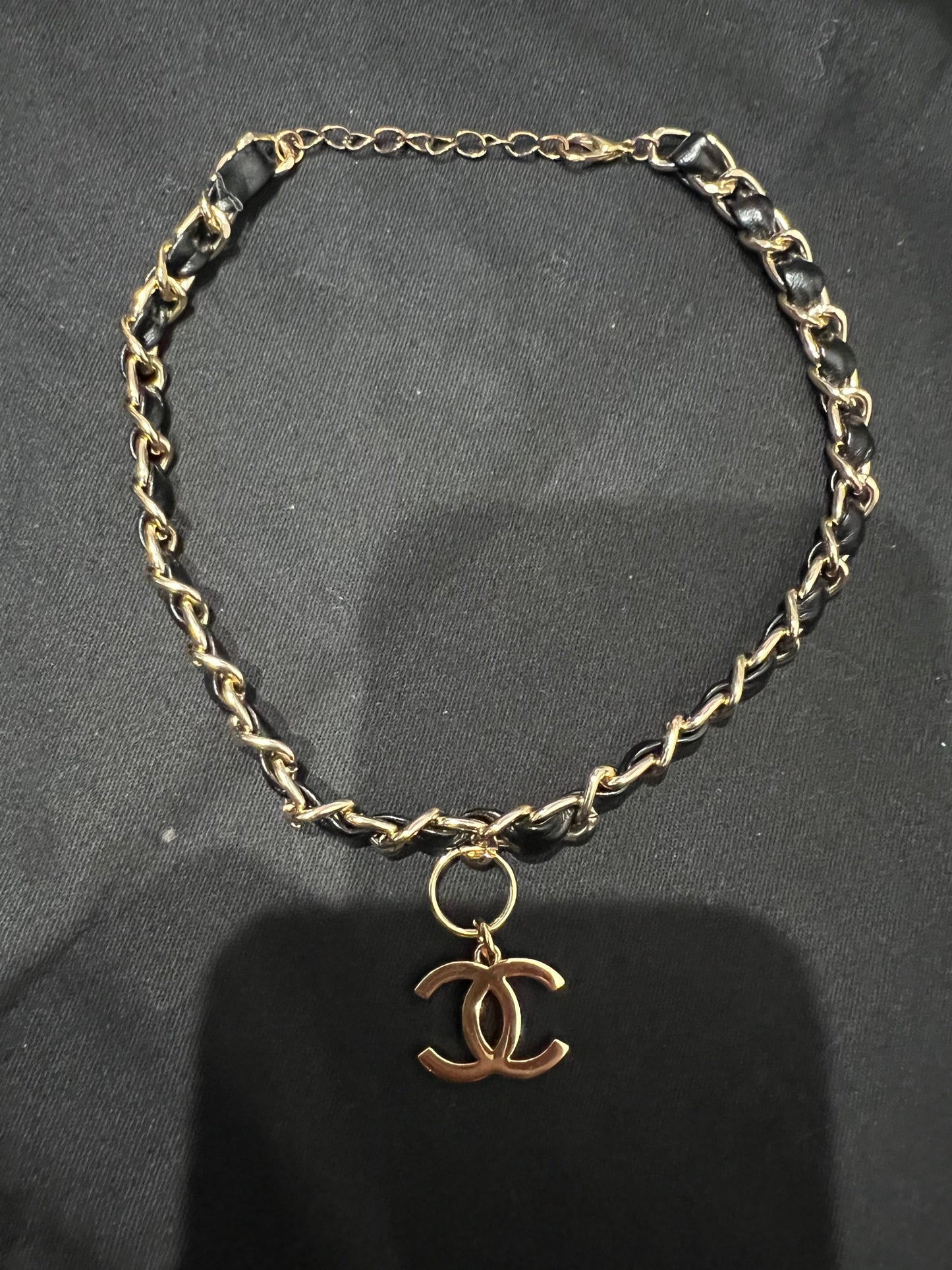 Upcycled Chanel CC charm choker