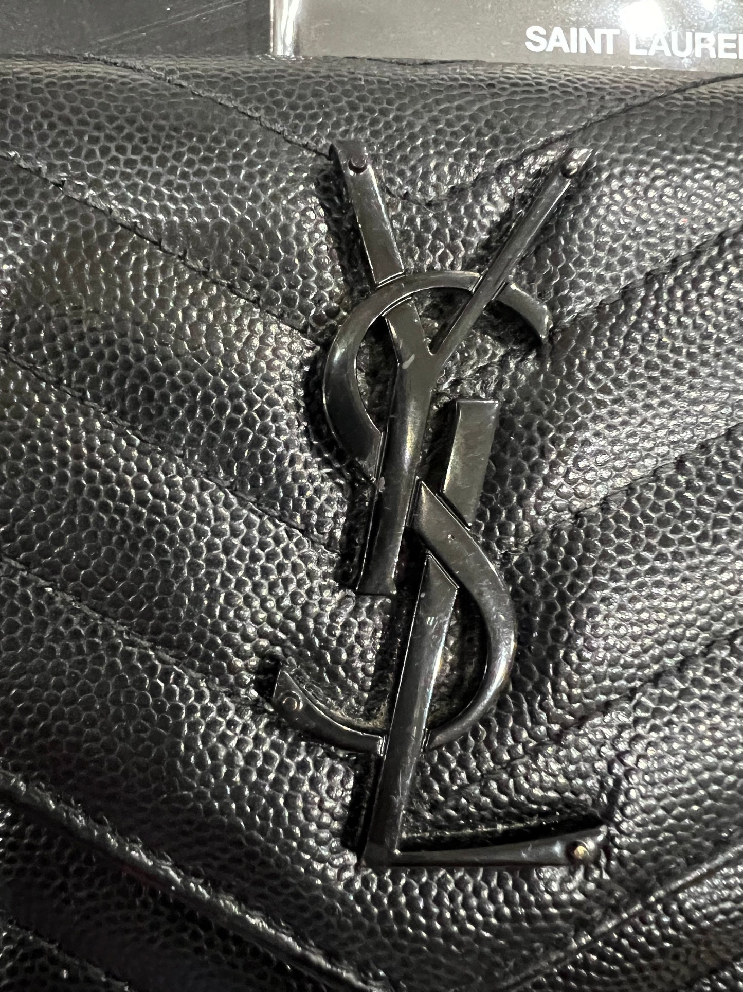 YSL cassandre all black wallet on chain