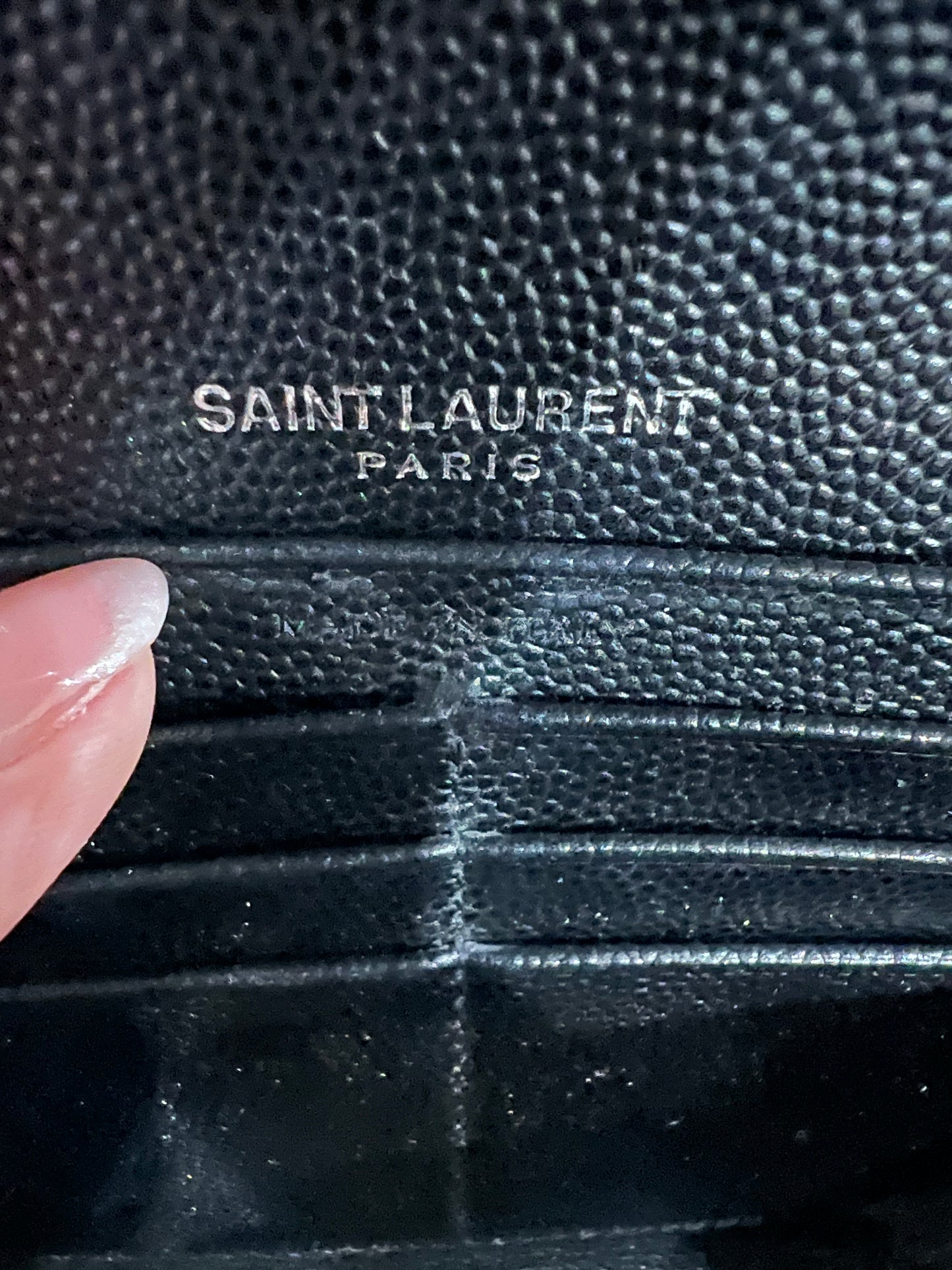 YSL cassandre all black wallet on chain