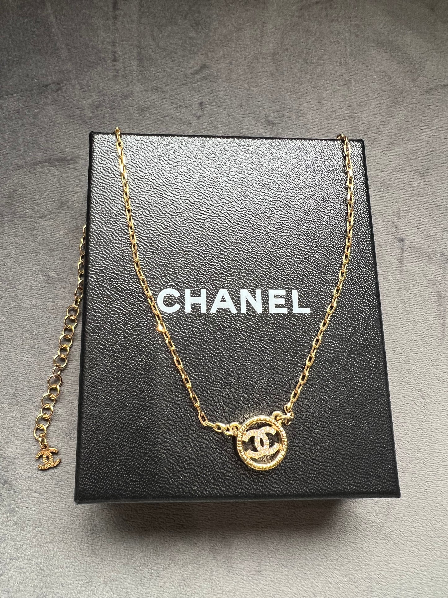 Chanel Crystal Gold CC Pendant necklace