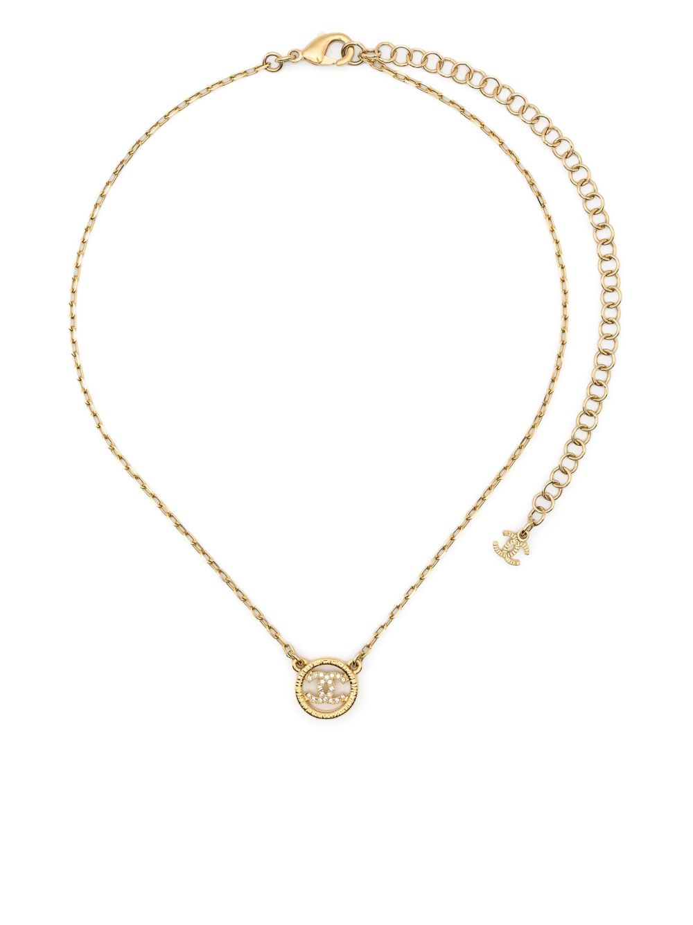 Chanel Crystal Gold CC Pendant necklace