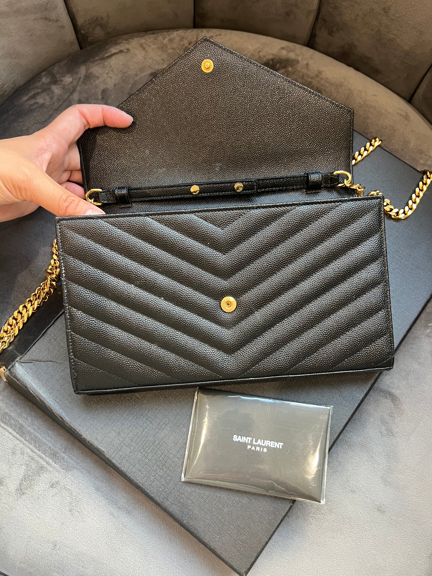 Rare tricolor Yves Saint Laurent Envelope flap Cassandre crossbody