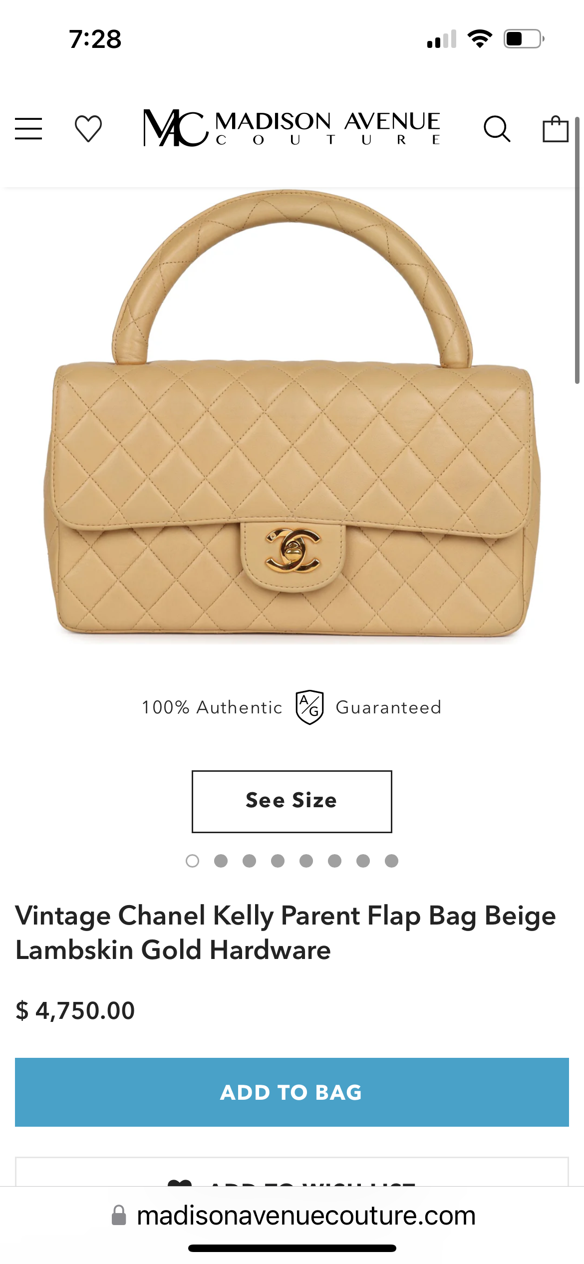 Rare Vintage Chanel Kelly top handle bag 24k Gold Hardware