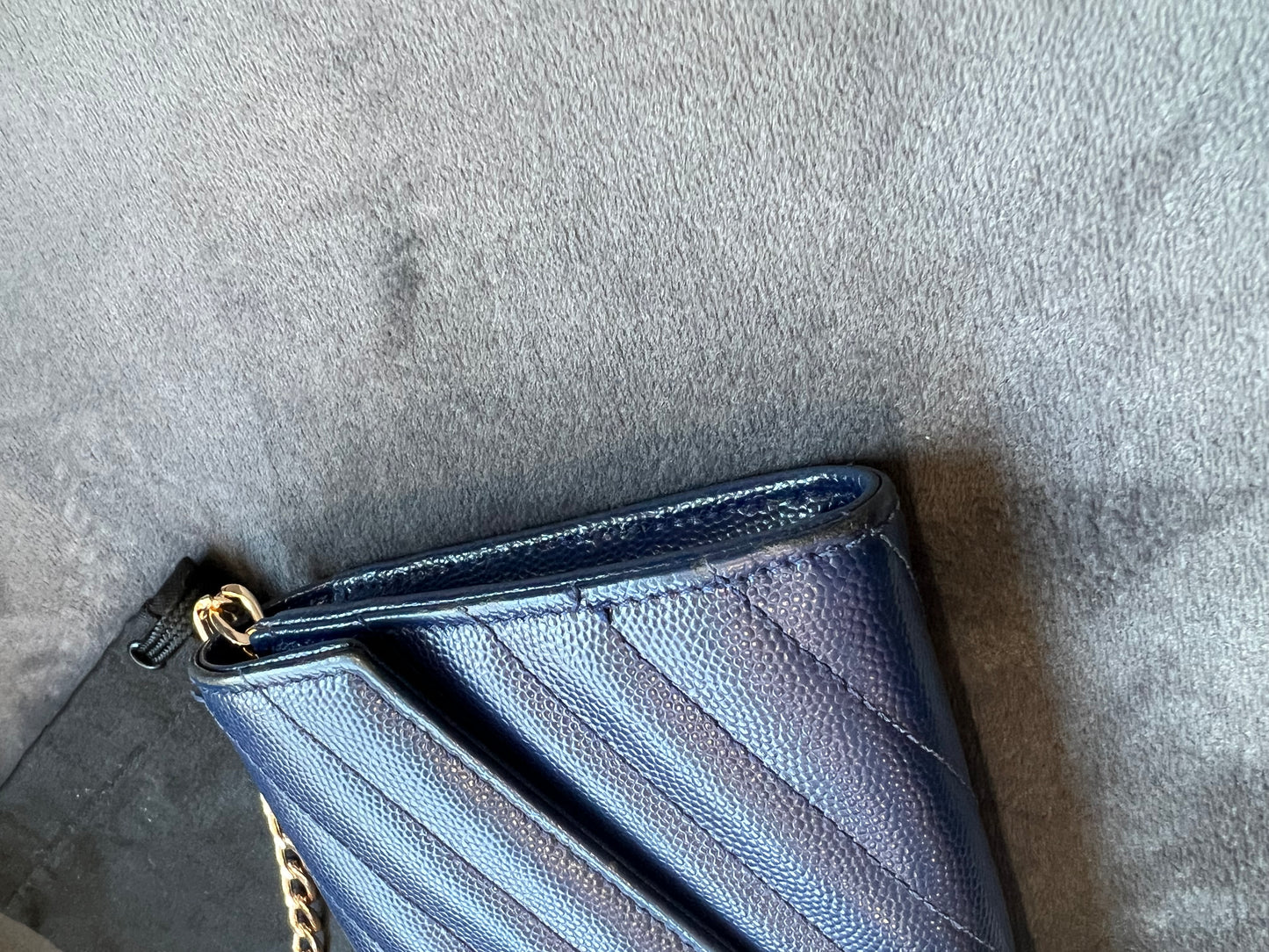 YSL monogram envelope flap wallet on chain