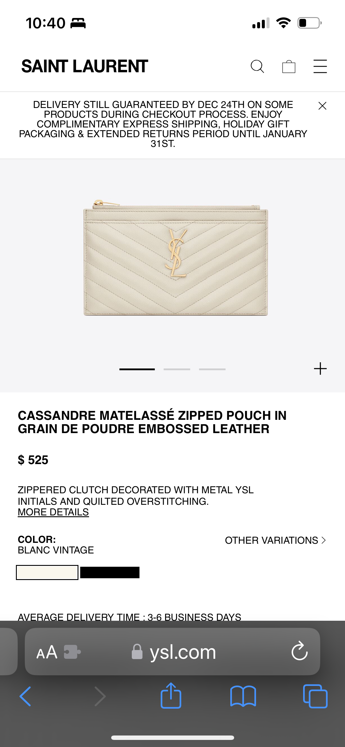 Beige YSL monogram clutch & crossbody bag