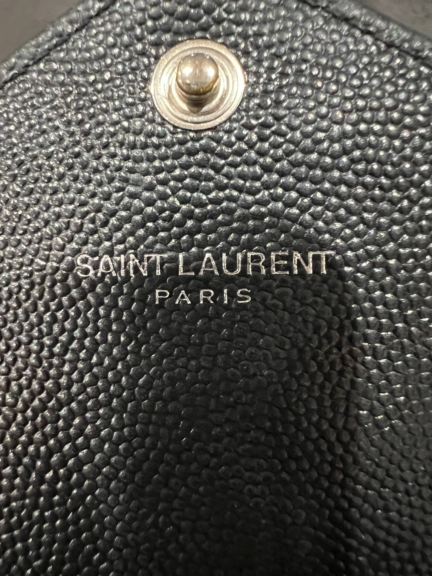 Yves Saint Laurent Cassandre envelope flap wallet on chain