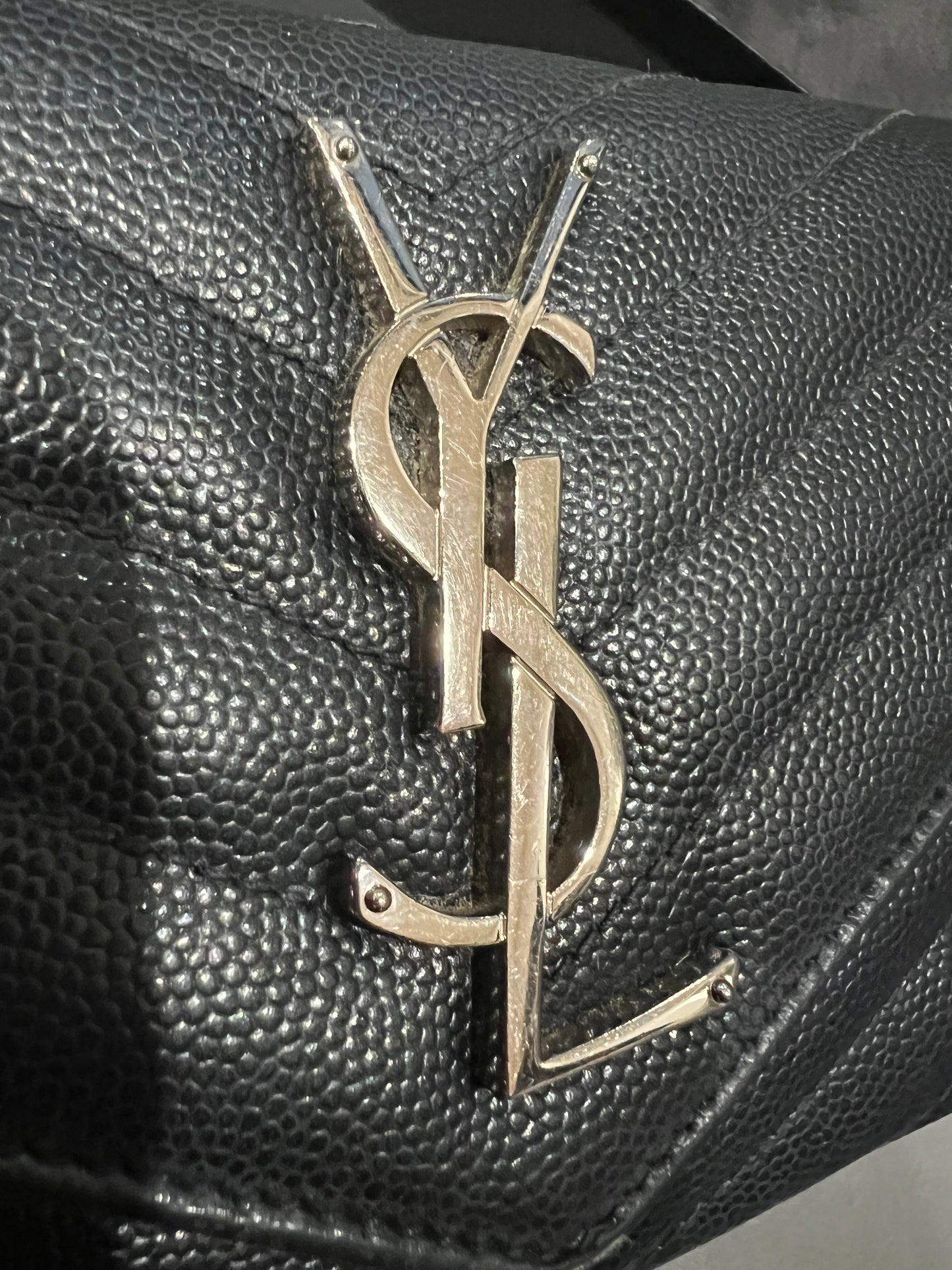Yves Saint Laurent Cassandre envelope flap wallet on chain