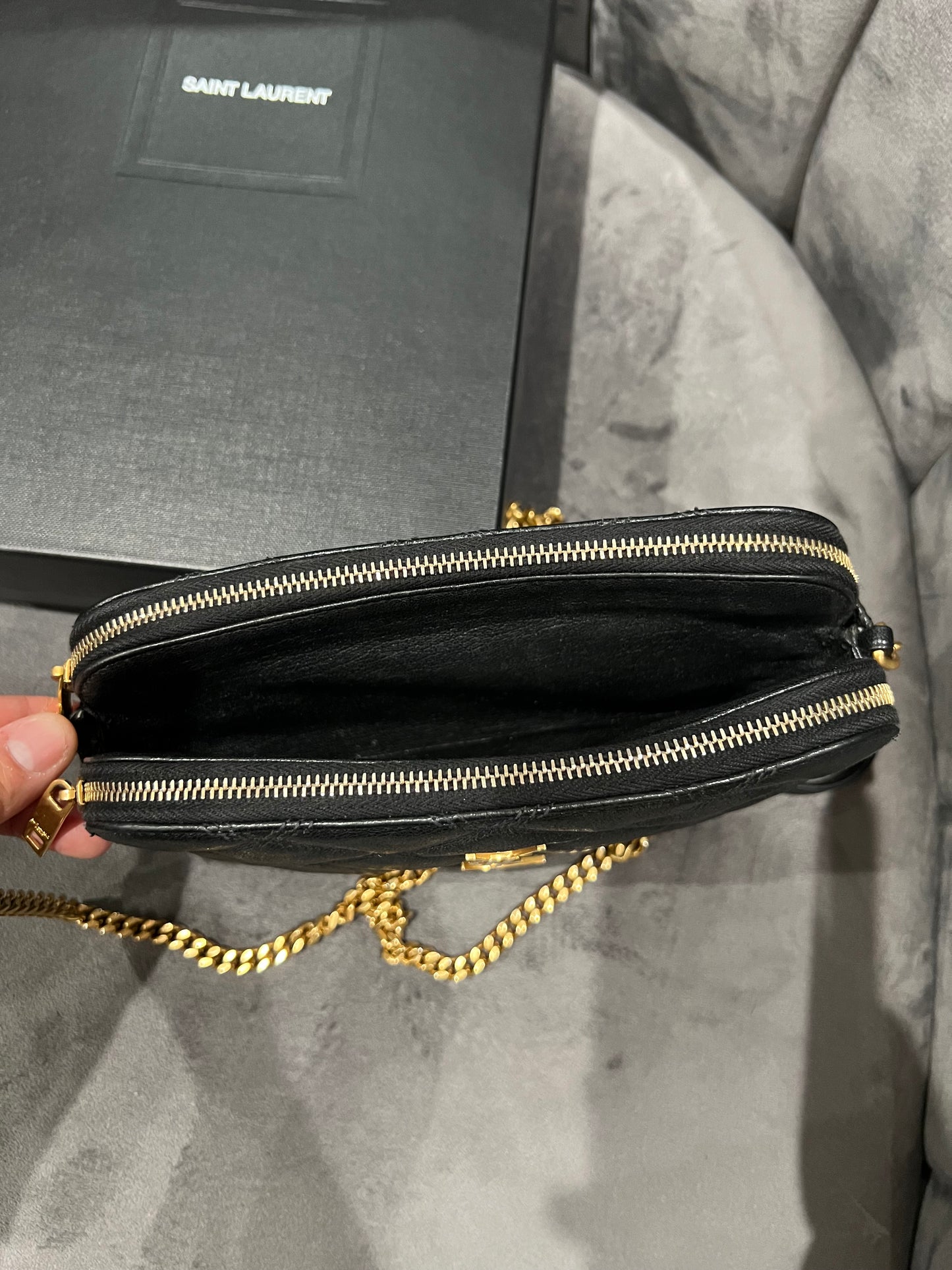 Yves Saint Laurent Becky double zip crossbody bag