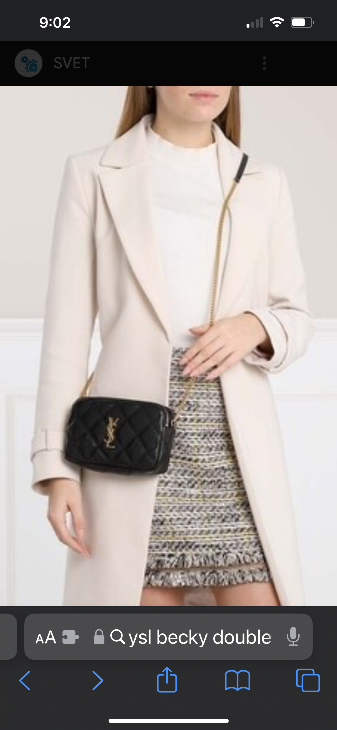 Yves Saint Laurent Becky double zip crossbody bag