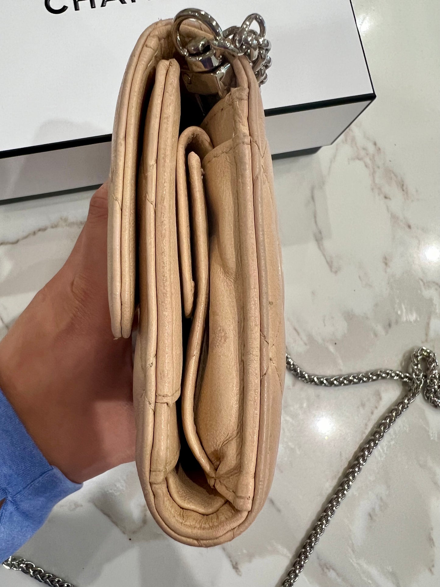 Chanel timeless classic wallet on chain