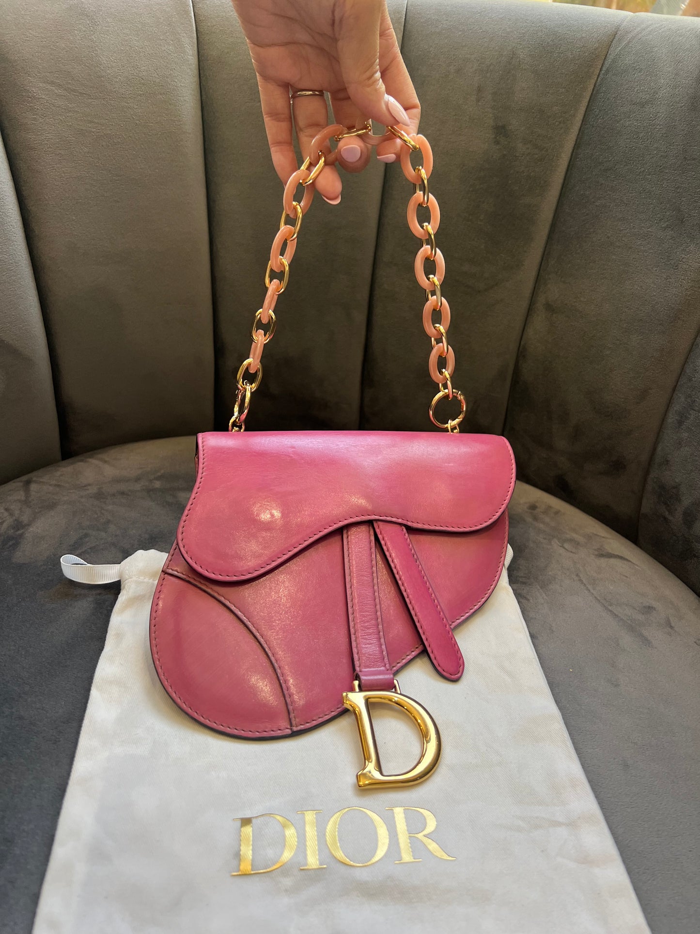 Dior saddle belt & shoulder bag