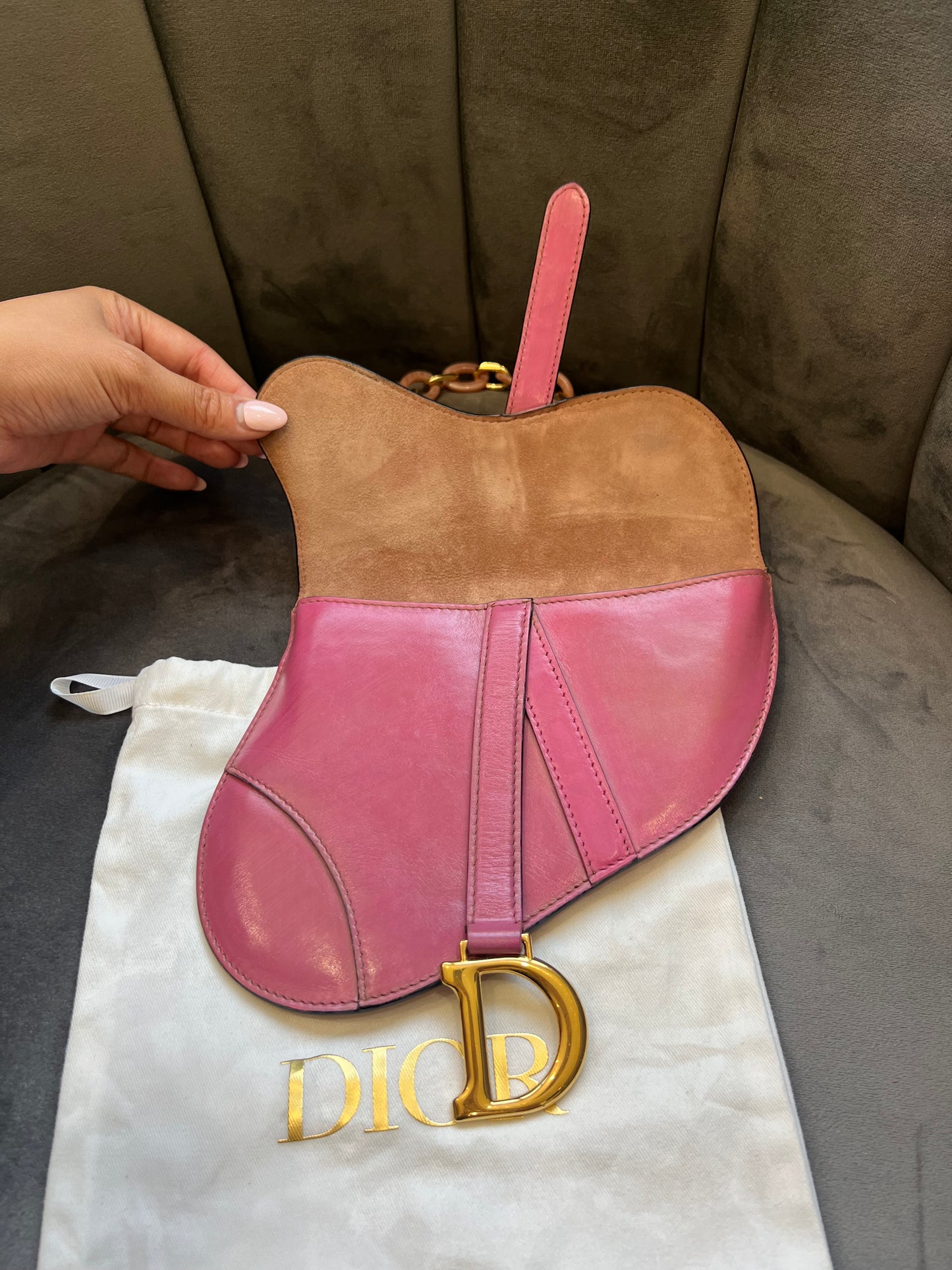 Dior saddle belt & shoulder bag