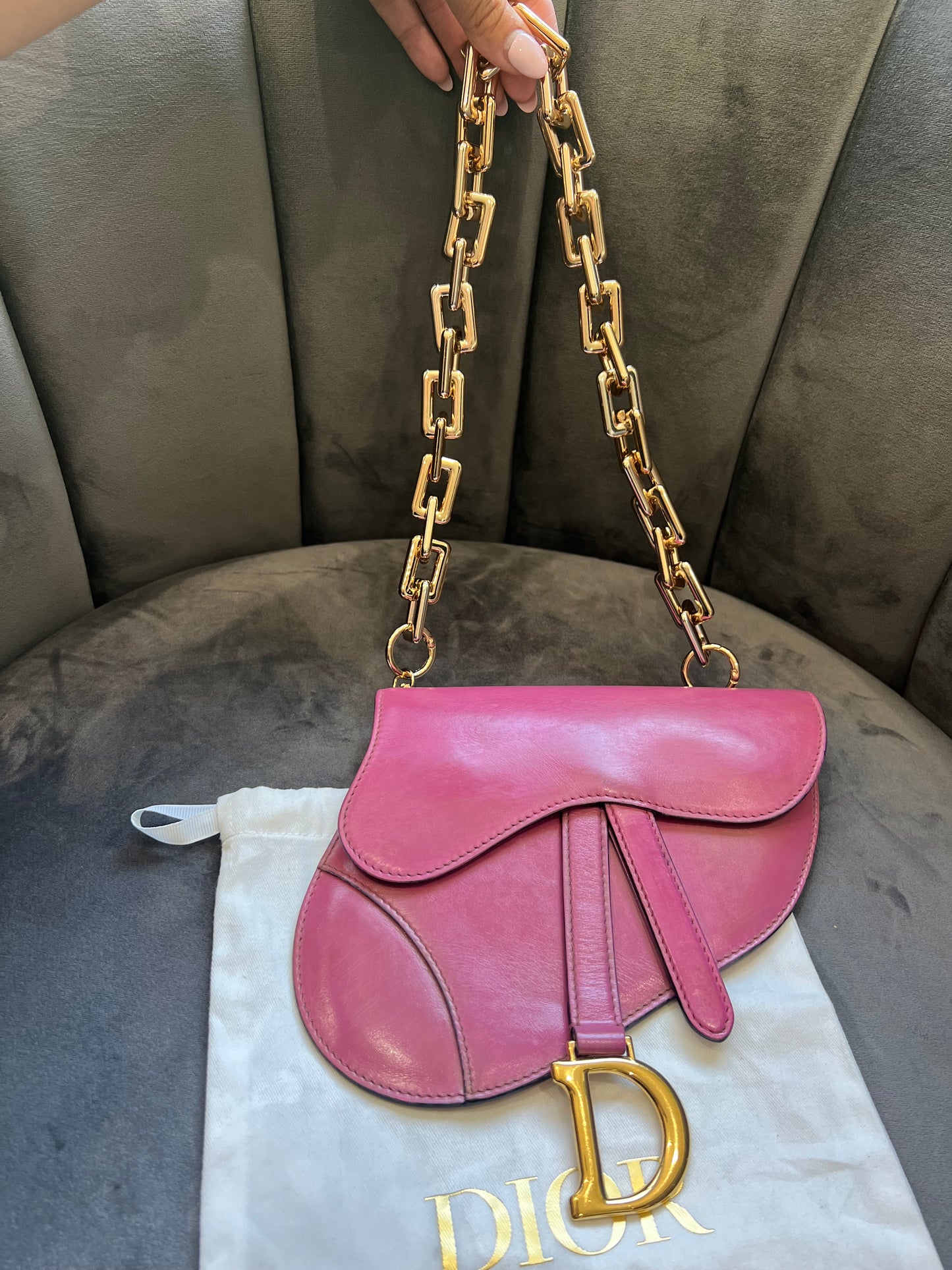 Dior saddle belt & shoulder bag