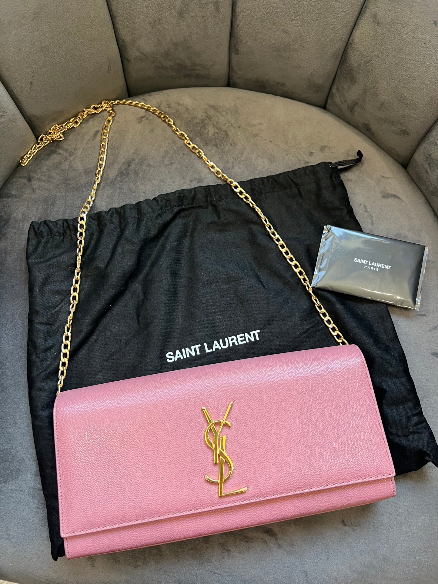 YSL Pink Kate Clutch & Crossbody
