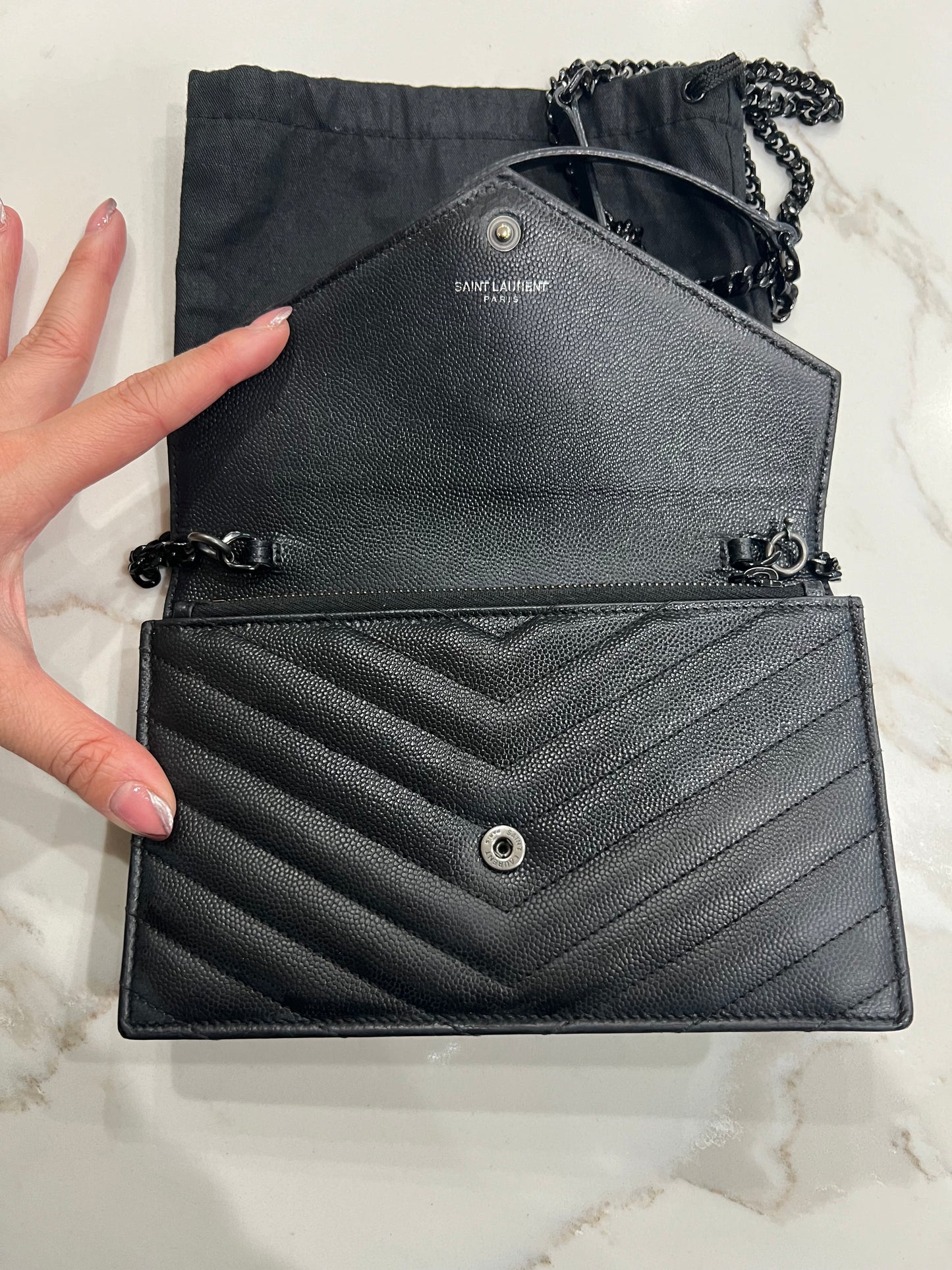 YSL black cassandre crossbody bag