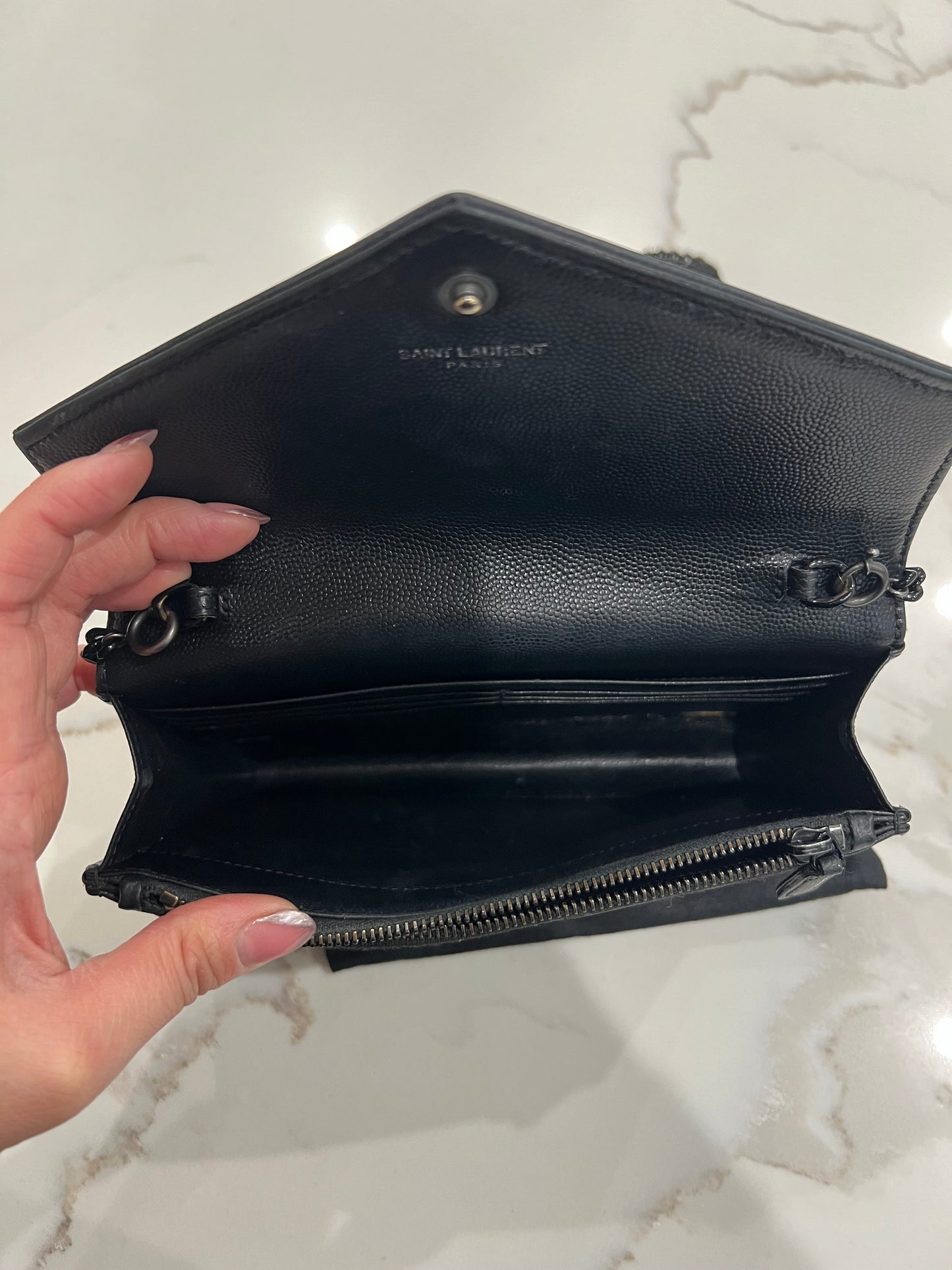 YSL black cassandre crossbody bag
