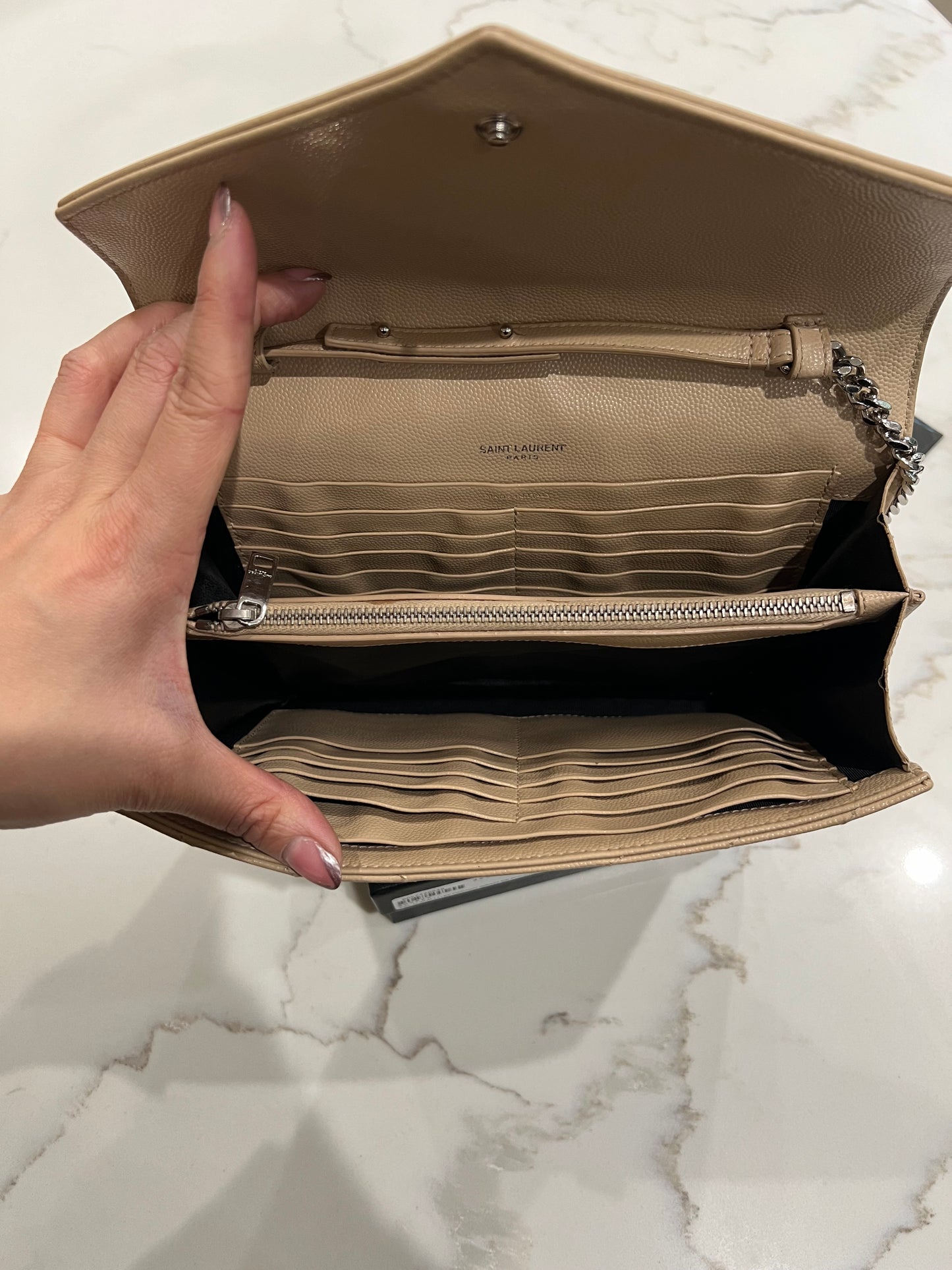 YSL beige crossbody bag