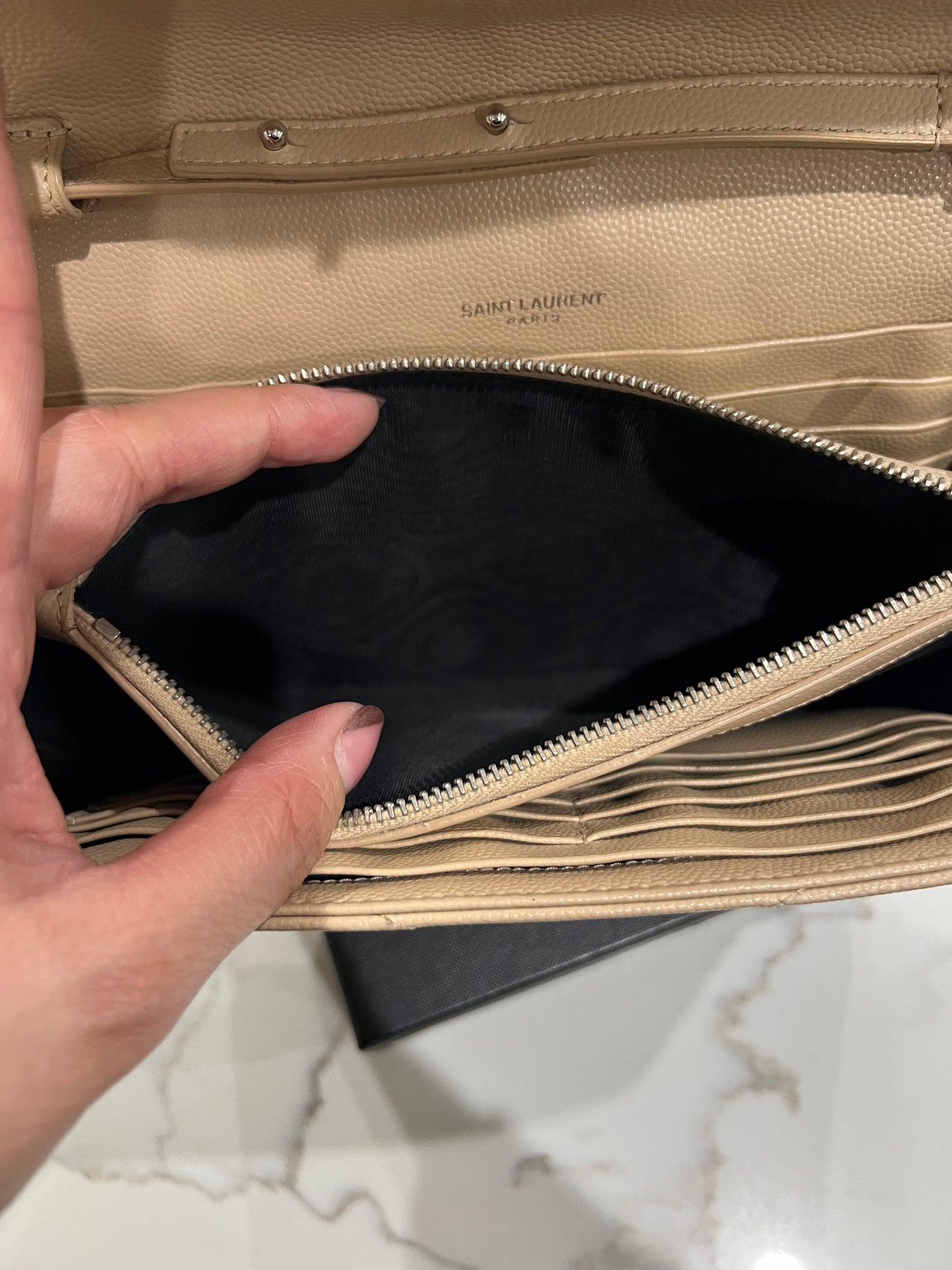 YSL beige crossbody bag