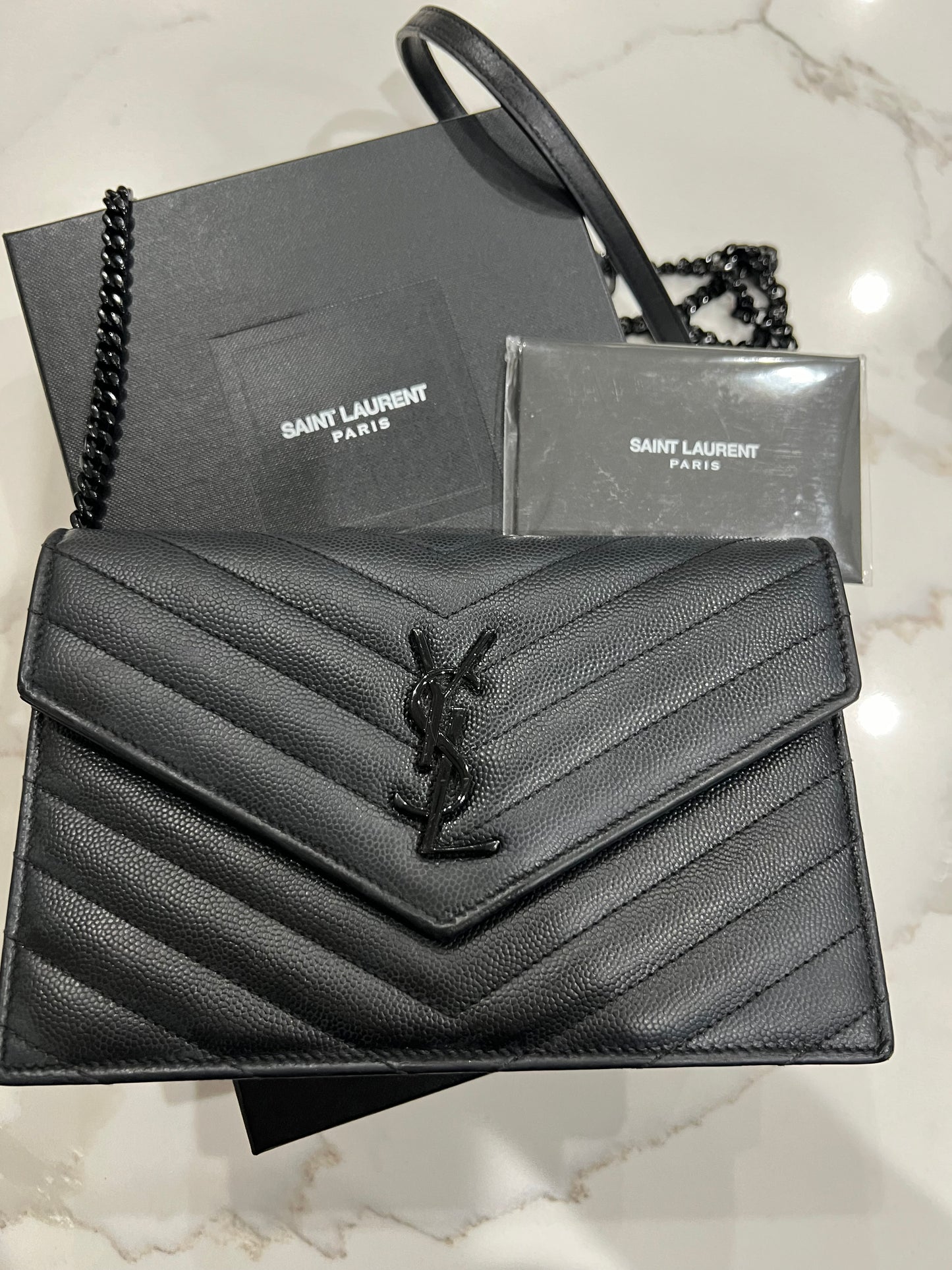 YSL black cassandre crossbody bag
